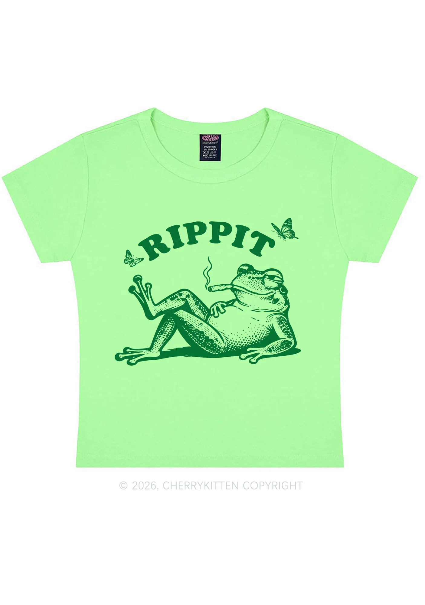 Rippit Frog Y2K Baby Tee Cherrykitten - Image 6