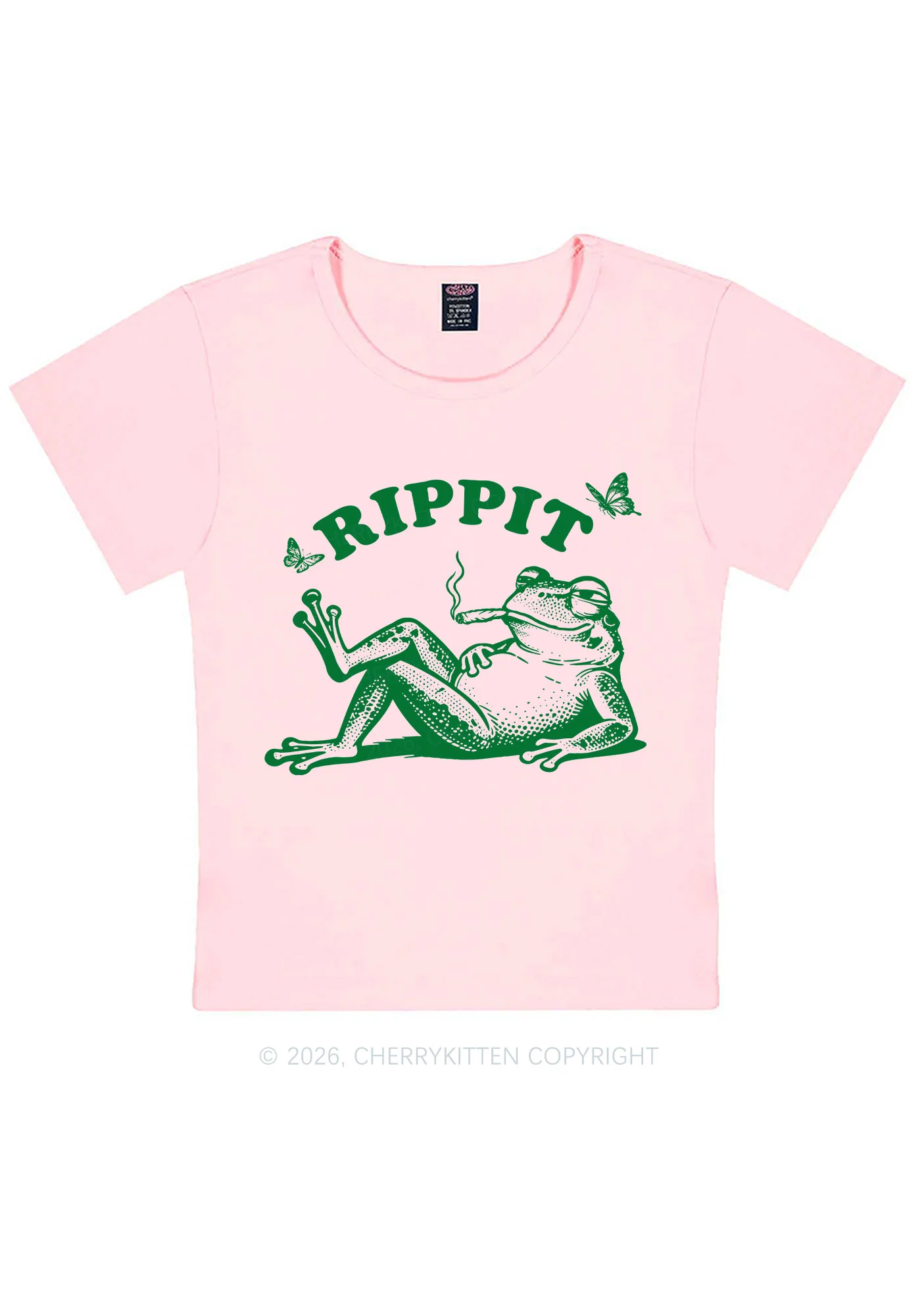 Rippit Frog Y2K Baby Tee Cherrykitten - Image 7