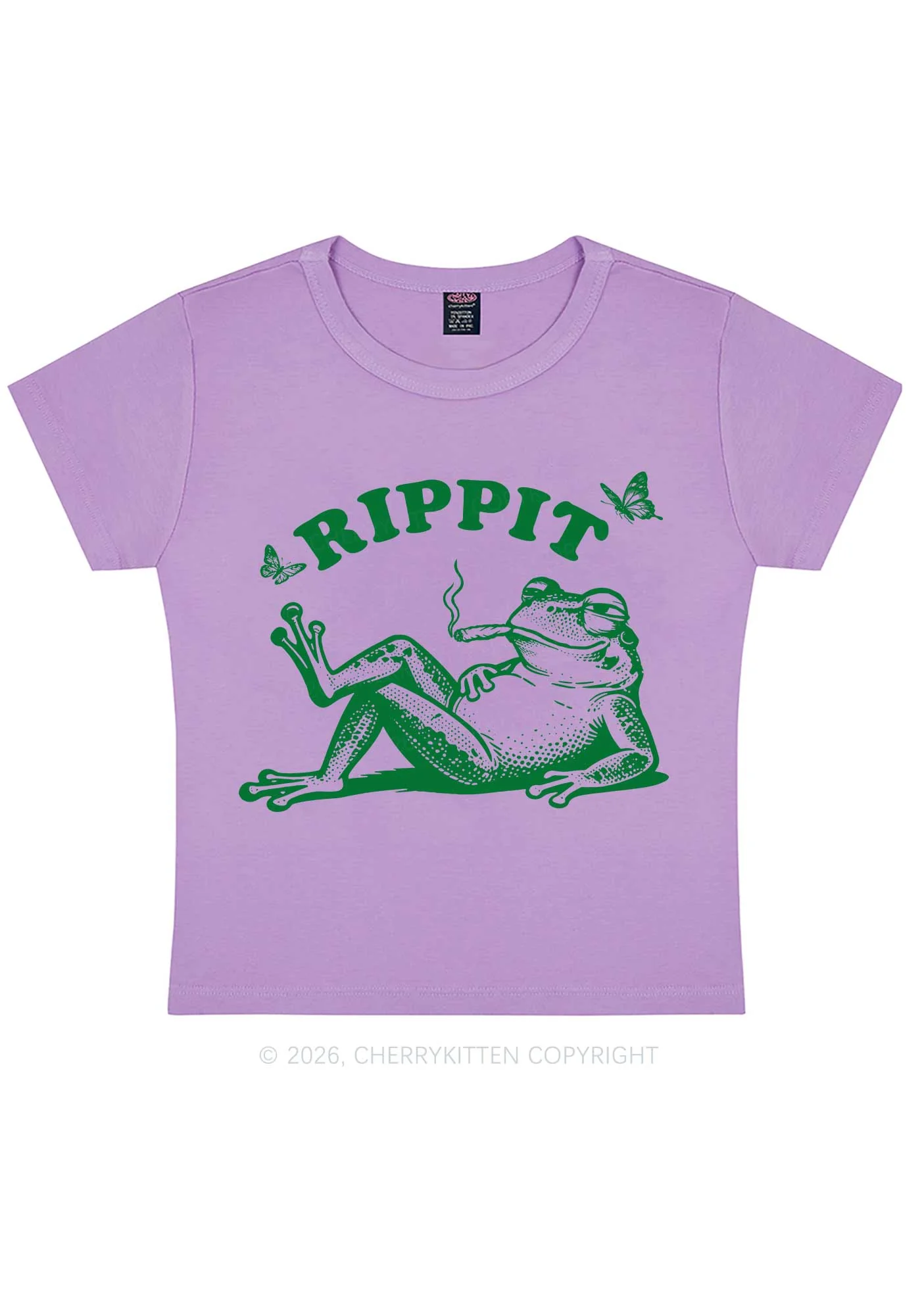 Rippit Frog Y2K Baby Tee Cherrykitten - Image 8