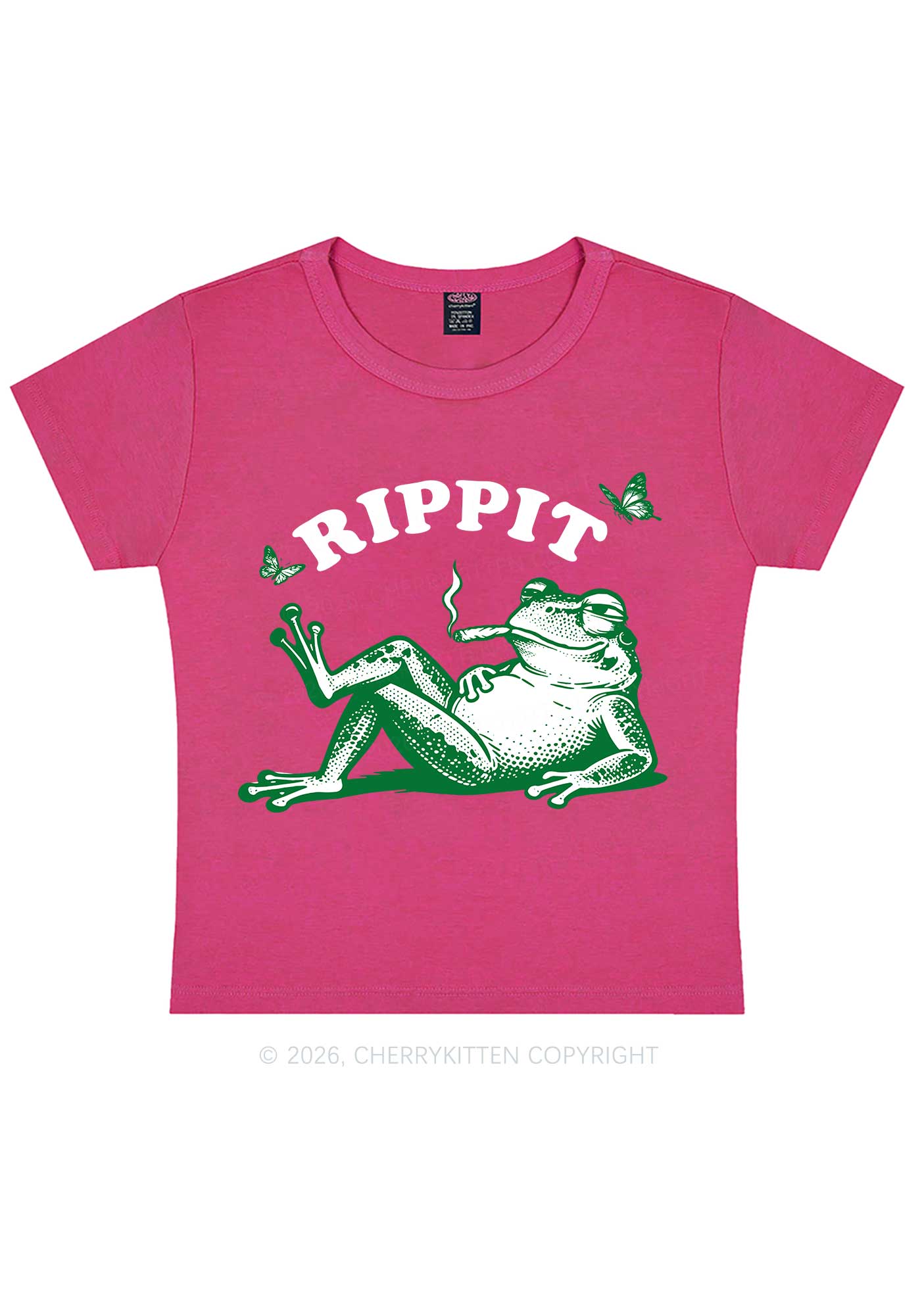 Rippit Frog Y2K Baby Tee Cherrykitten - Image 9