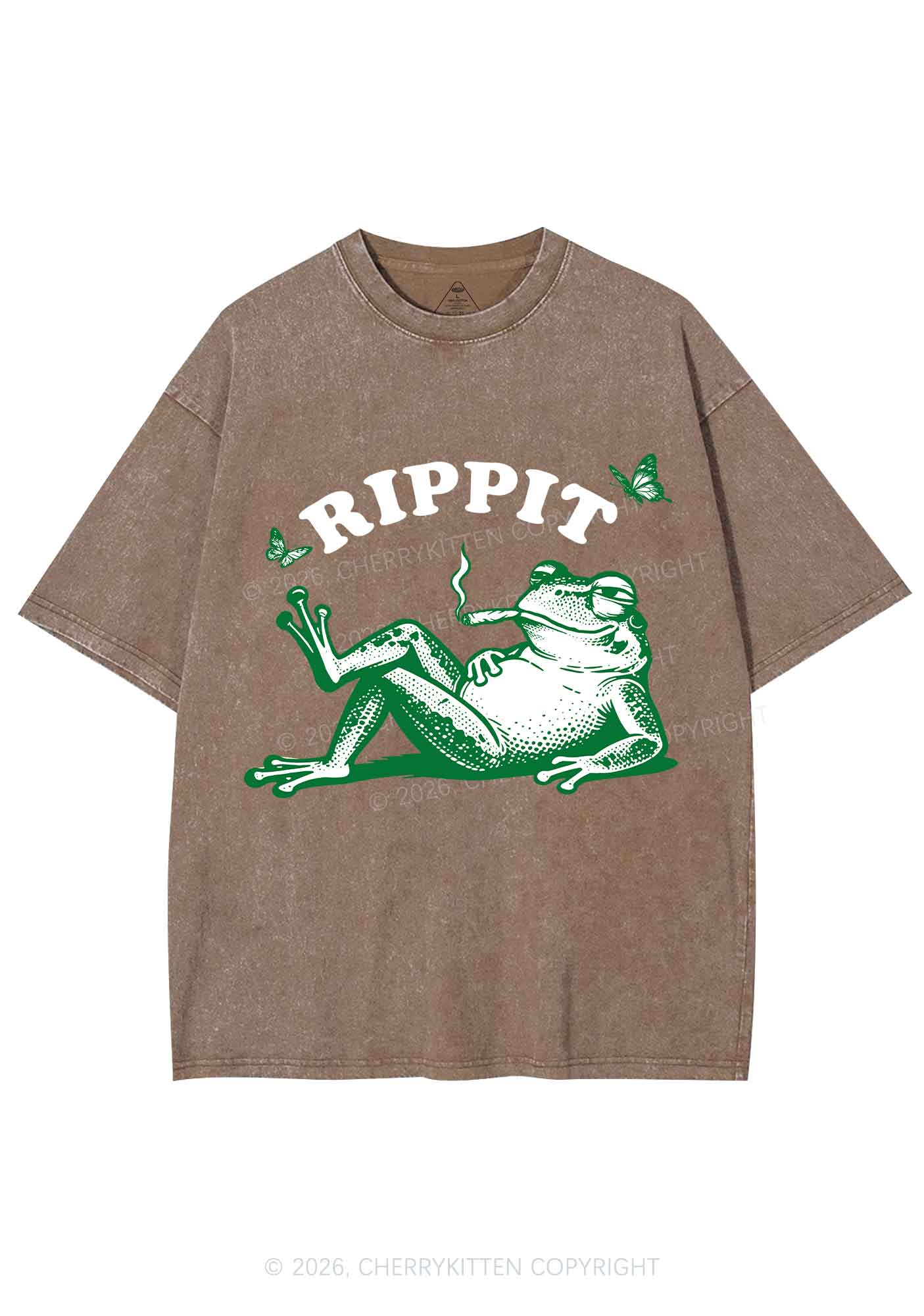 Rippit Frog Y2K Shirts Washed Tee Cherrykitten - Image 8