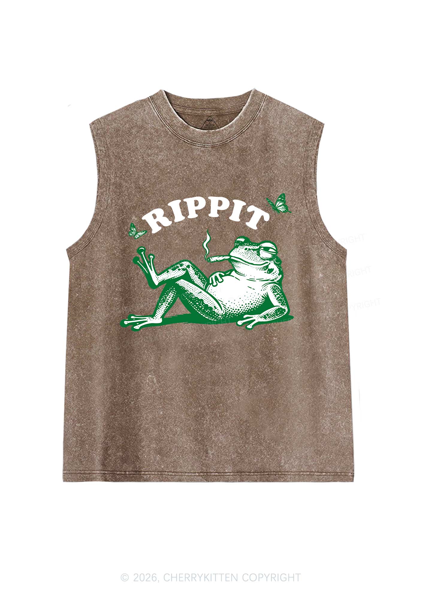 Rippit Frog Y2K Washed Muscle Tank Cherrykitten - Image 7