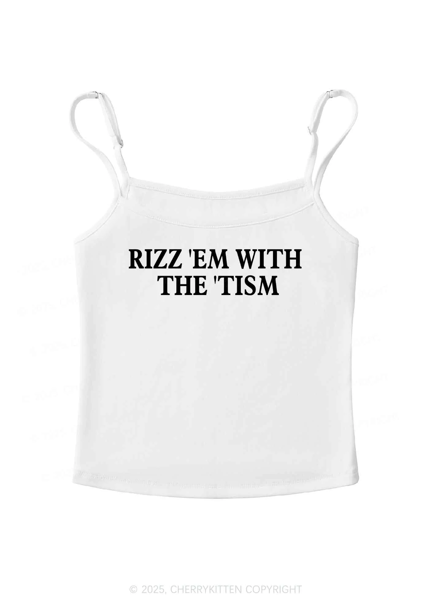 Rizz With Tism Y2K Spaghetti Strap Cami Cherrykitten - Image 3