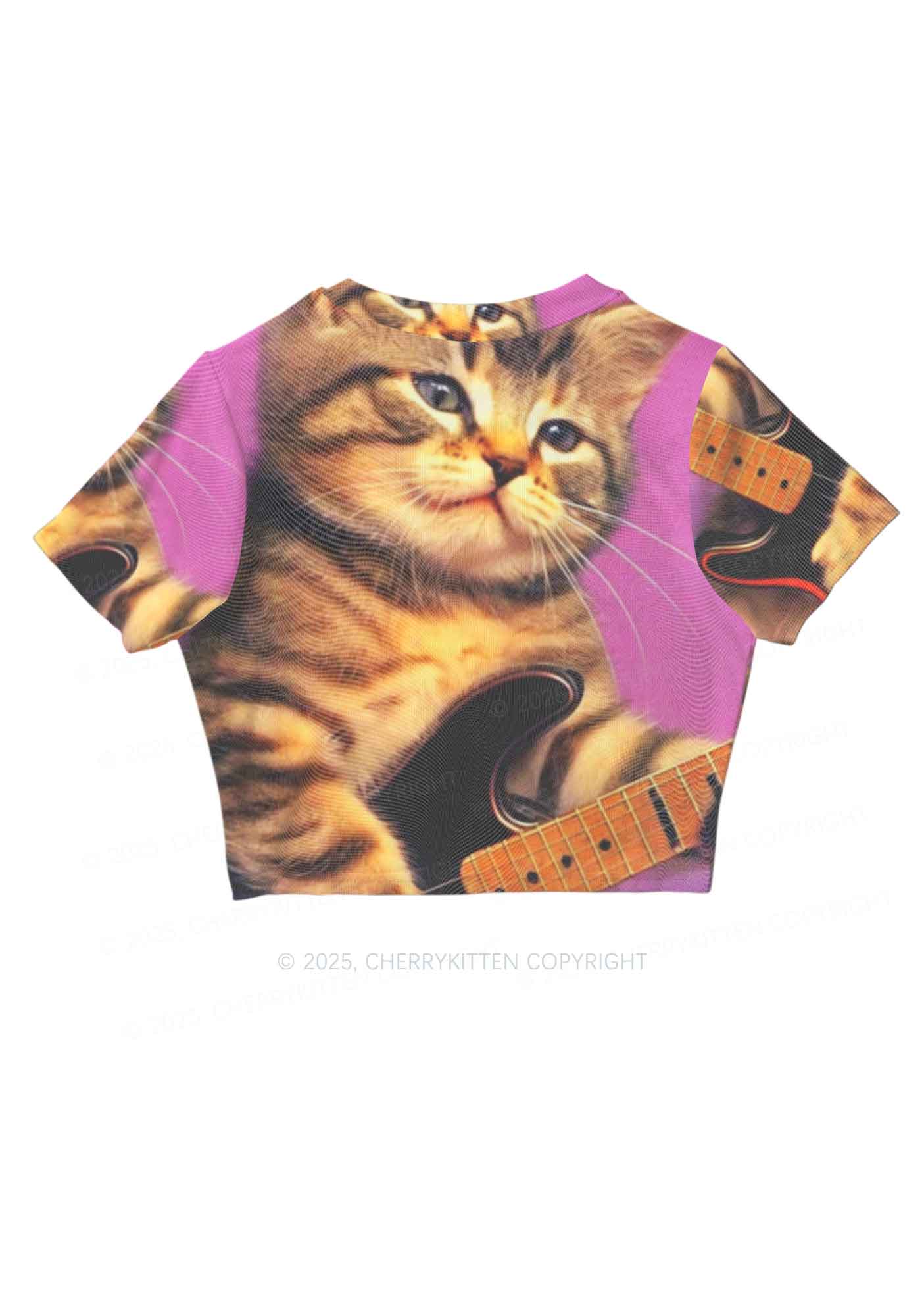 Rock Kitten Y2K Mesh Crop Top Cherrykitten - Image 5