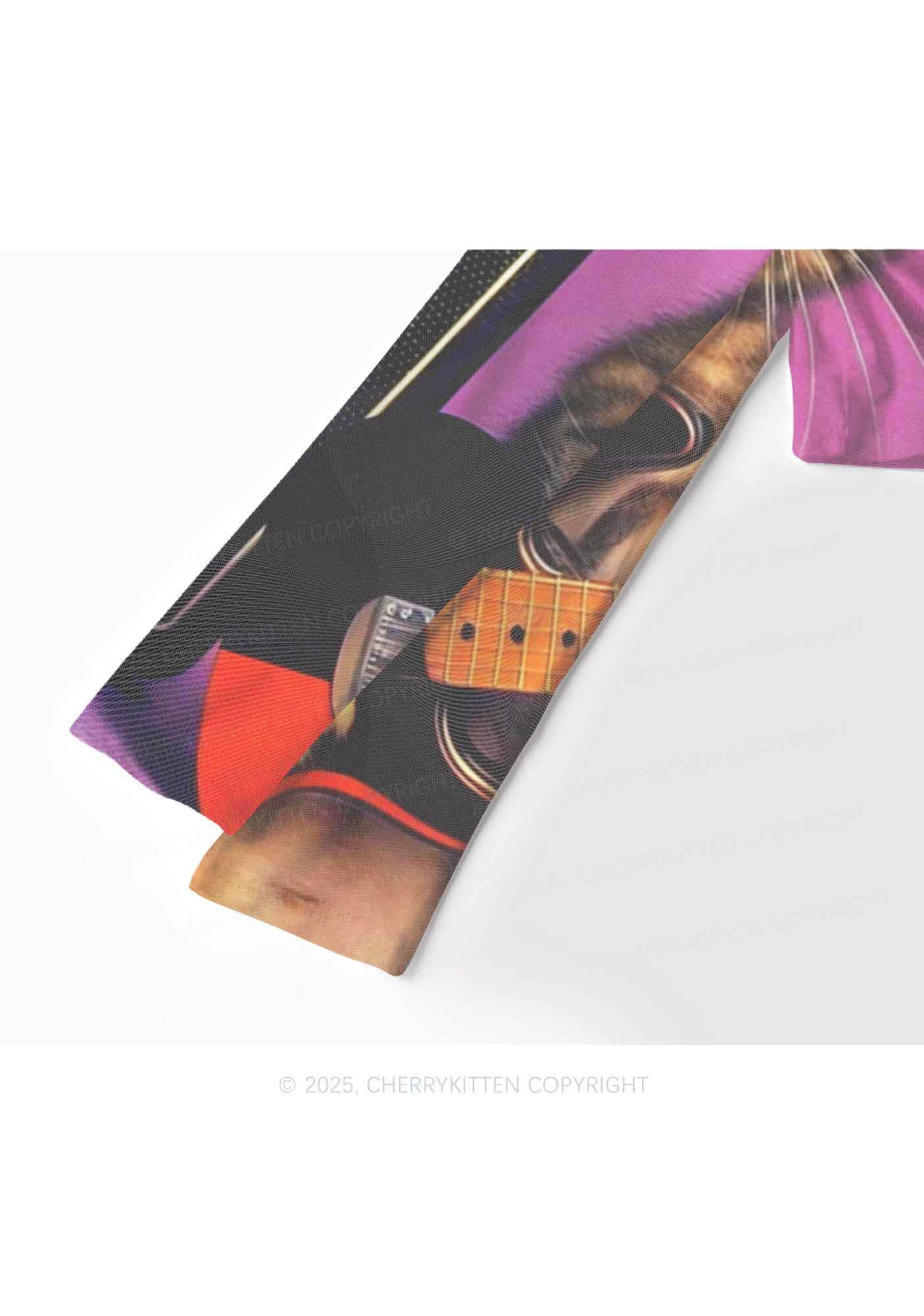 Rock Kitten Y2K Mesh Long Sleeve Crop Top Cherrykitten - Image 4