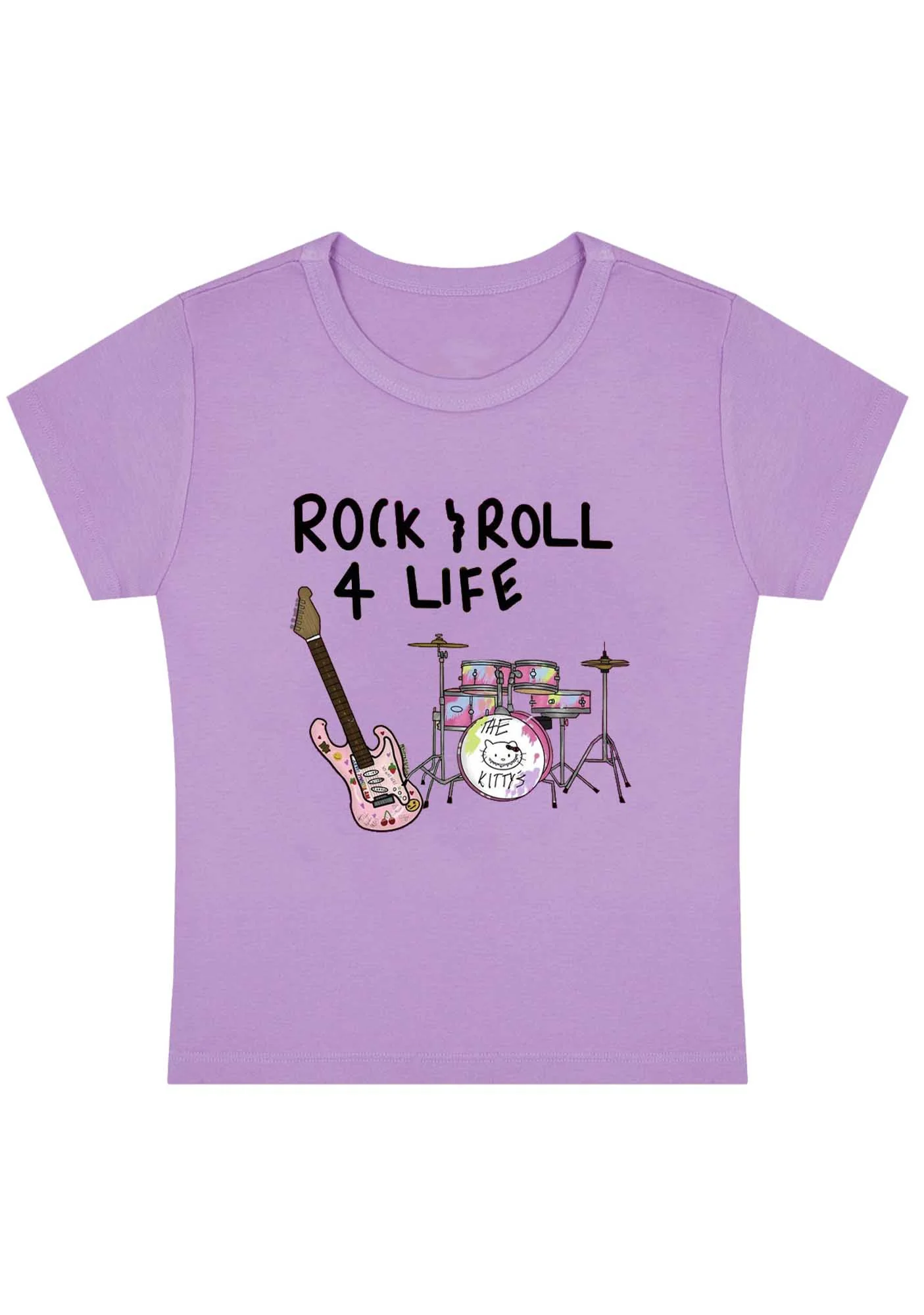 Rock Roll 4 Life Y2K Baby Tee - Image 3