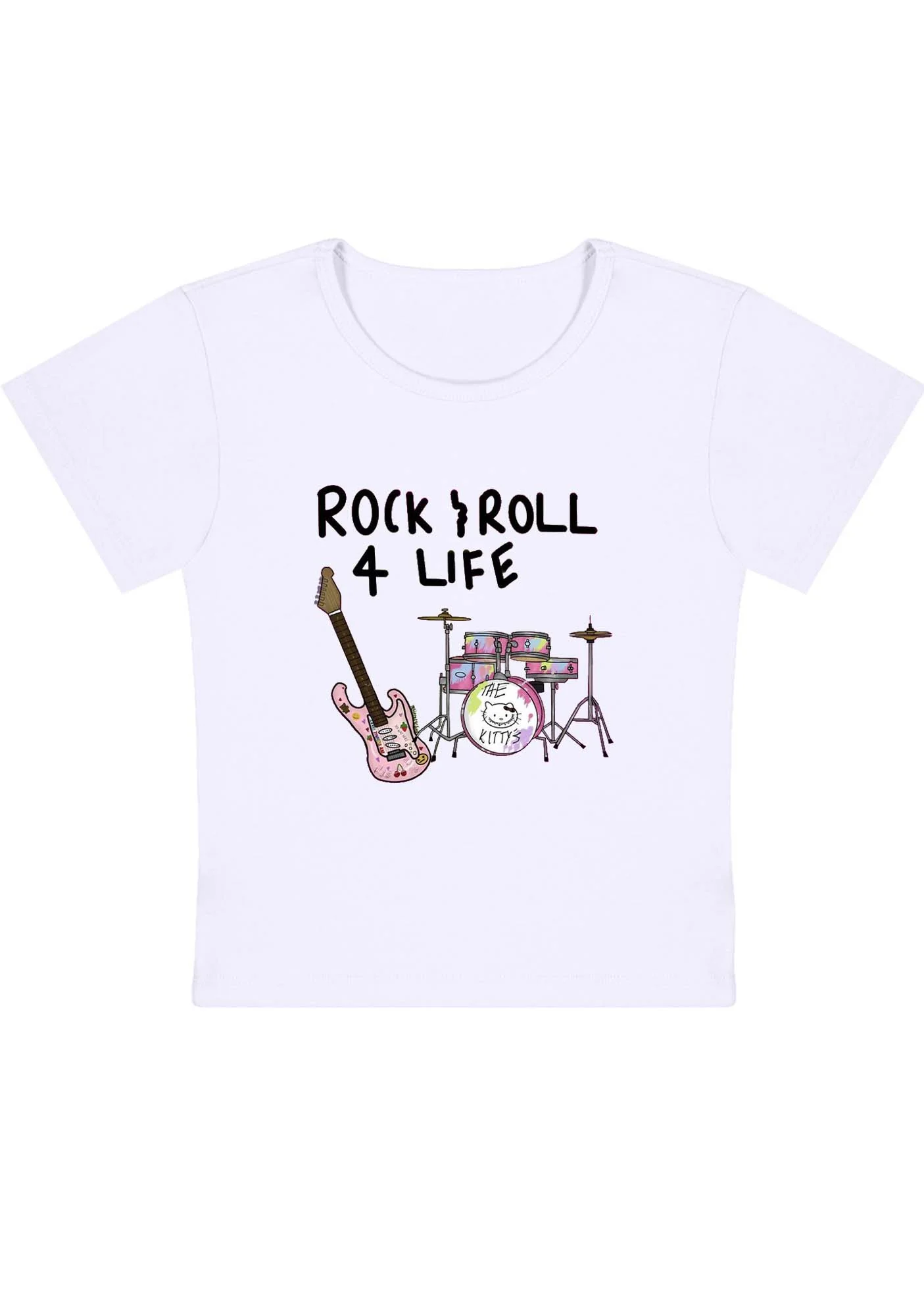 Rock Roll 4 Life Y2K Baby Tee - Image 4