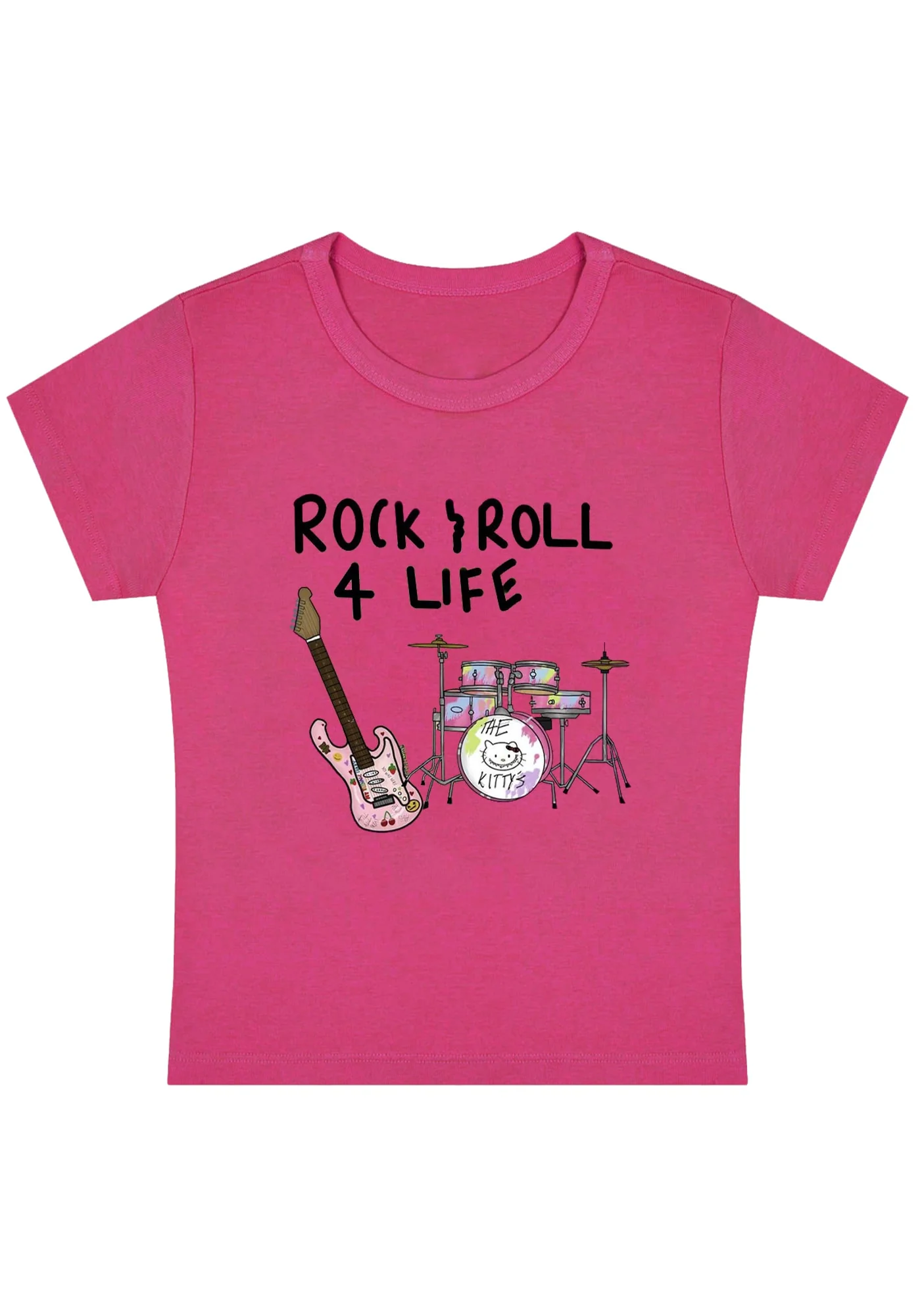 Rock Roll 4 Life Y2K Baby Tee - Image 5