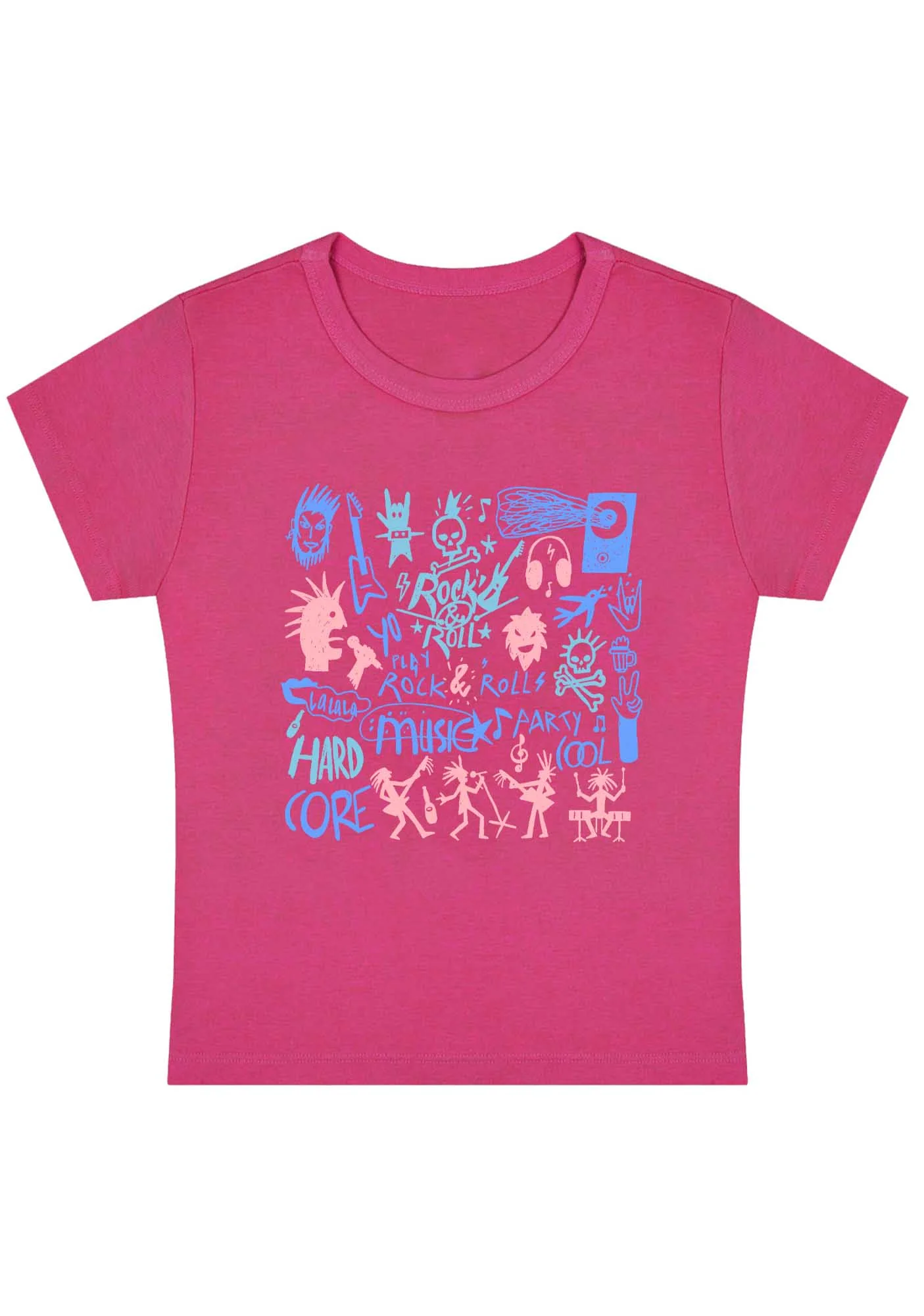 Rock&Roll Music Party Y2K Baby Tee - Image 3