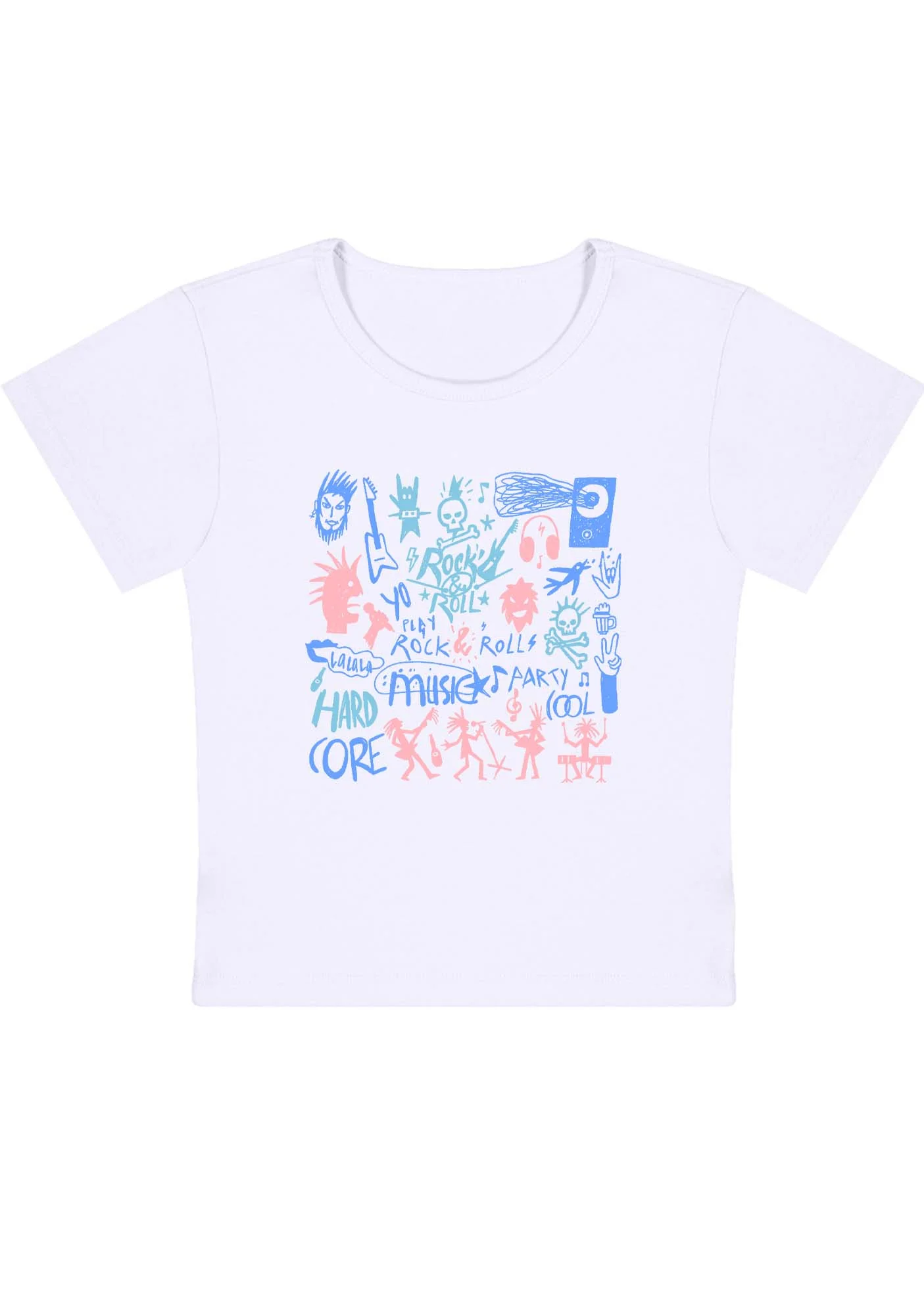 Rock&Roll Music Party Y2K Baby Tee - Image 4