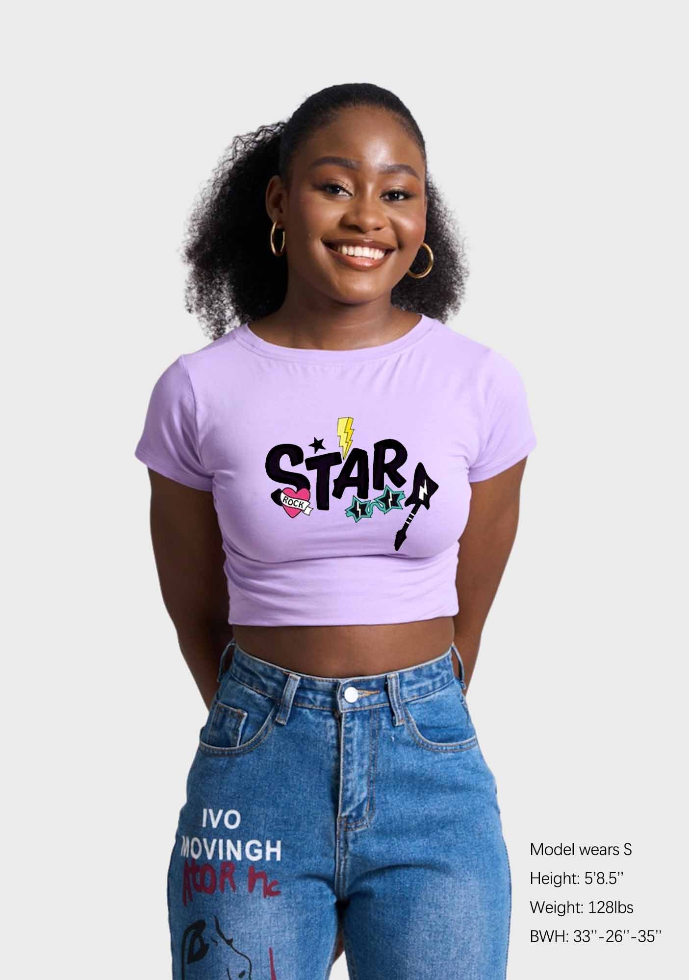 Rock Star Guitar Y2K Baby Tee - Image 2