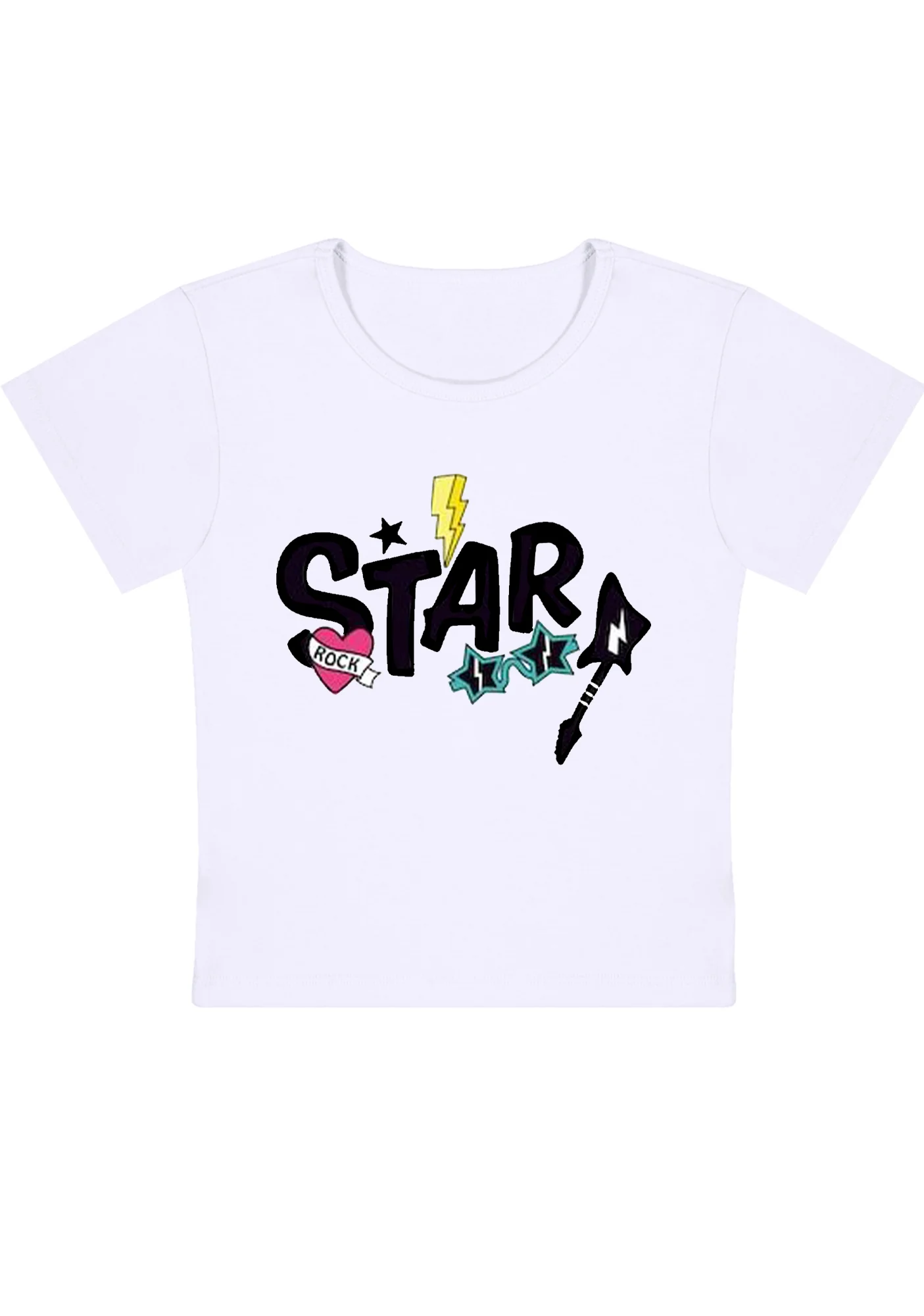 Rock Star Guitar Y2K Baby Tee - Image 3