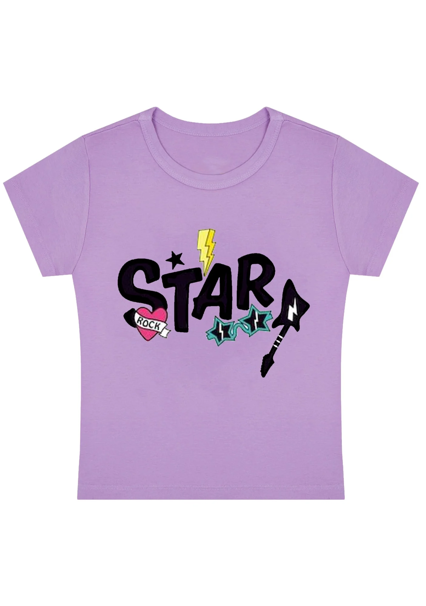 Rock Star Guitar Y2K Baby Tee - Image 4