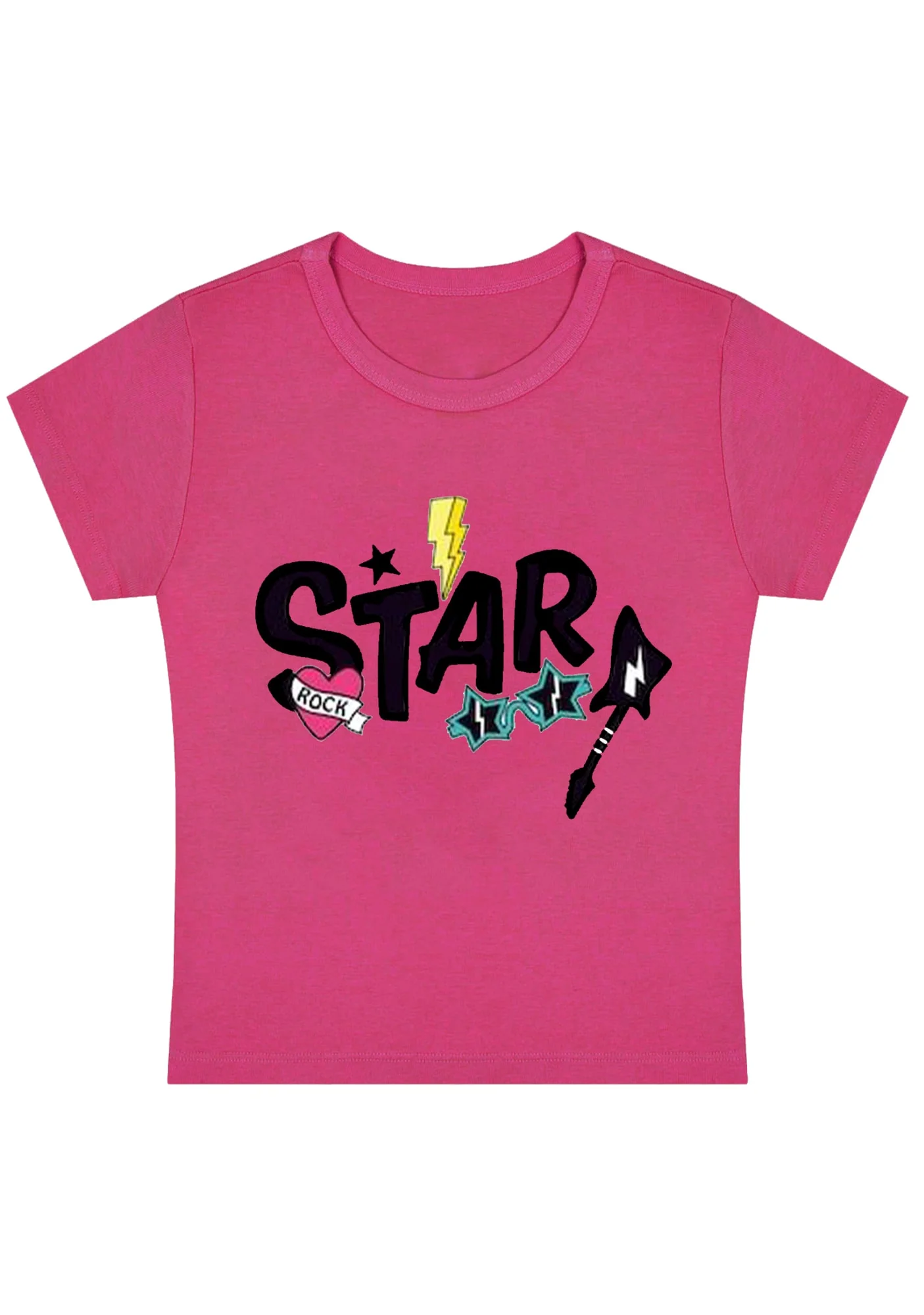 Rock Star Guitar Y2K Baby Tee - Image 5