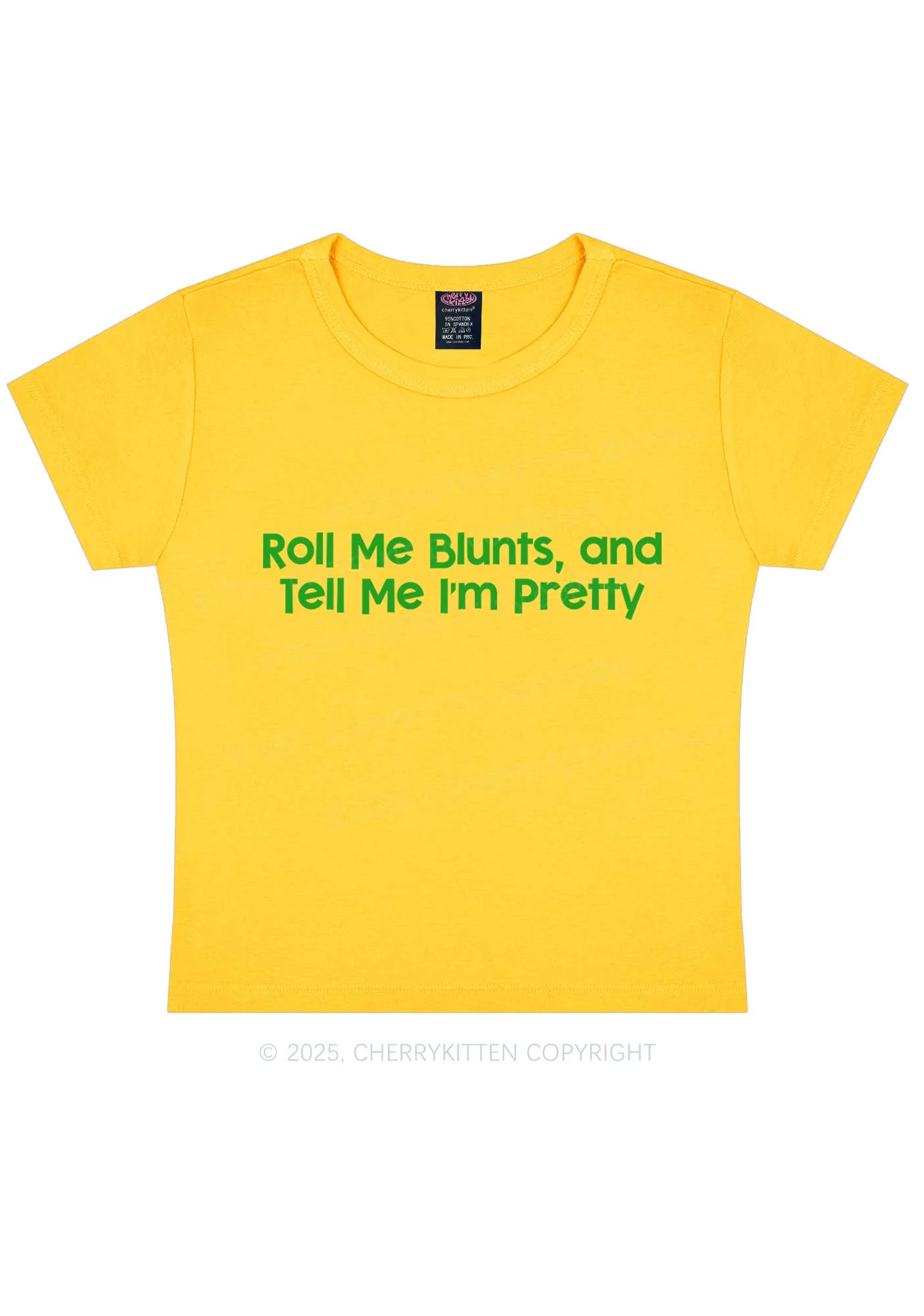 Roll Me Blunts Y2K Baby Tee Cherrykitten - Image 3