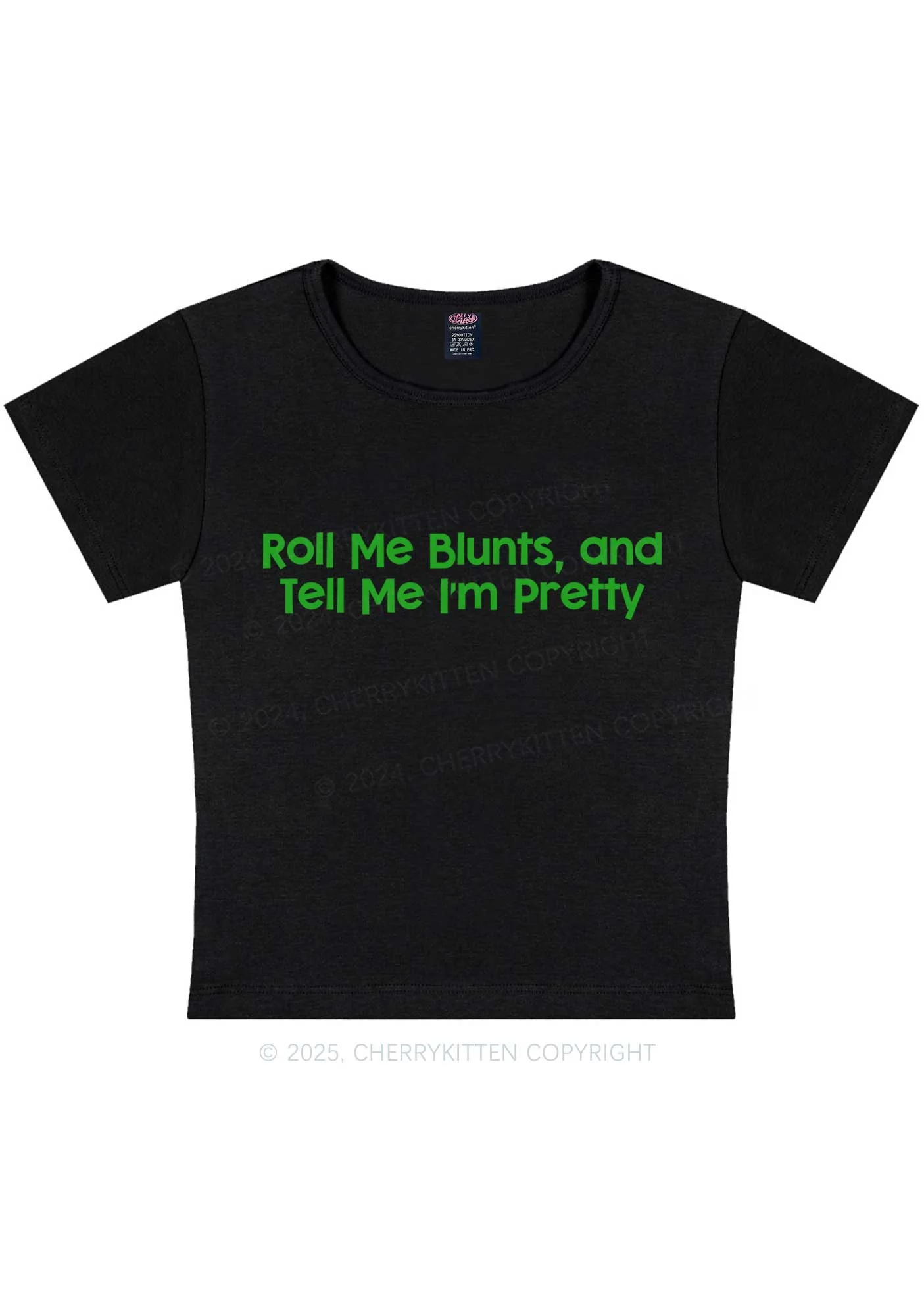 Roll Me Blunts Y2K Baby Tee Cherrykitten - Image 4