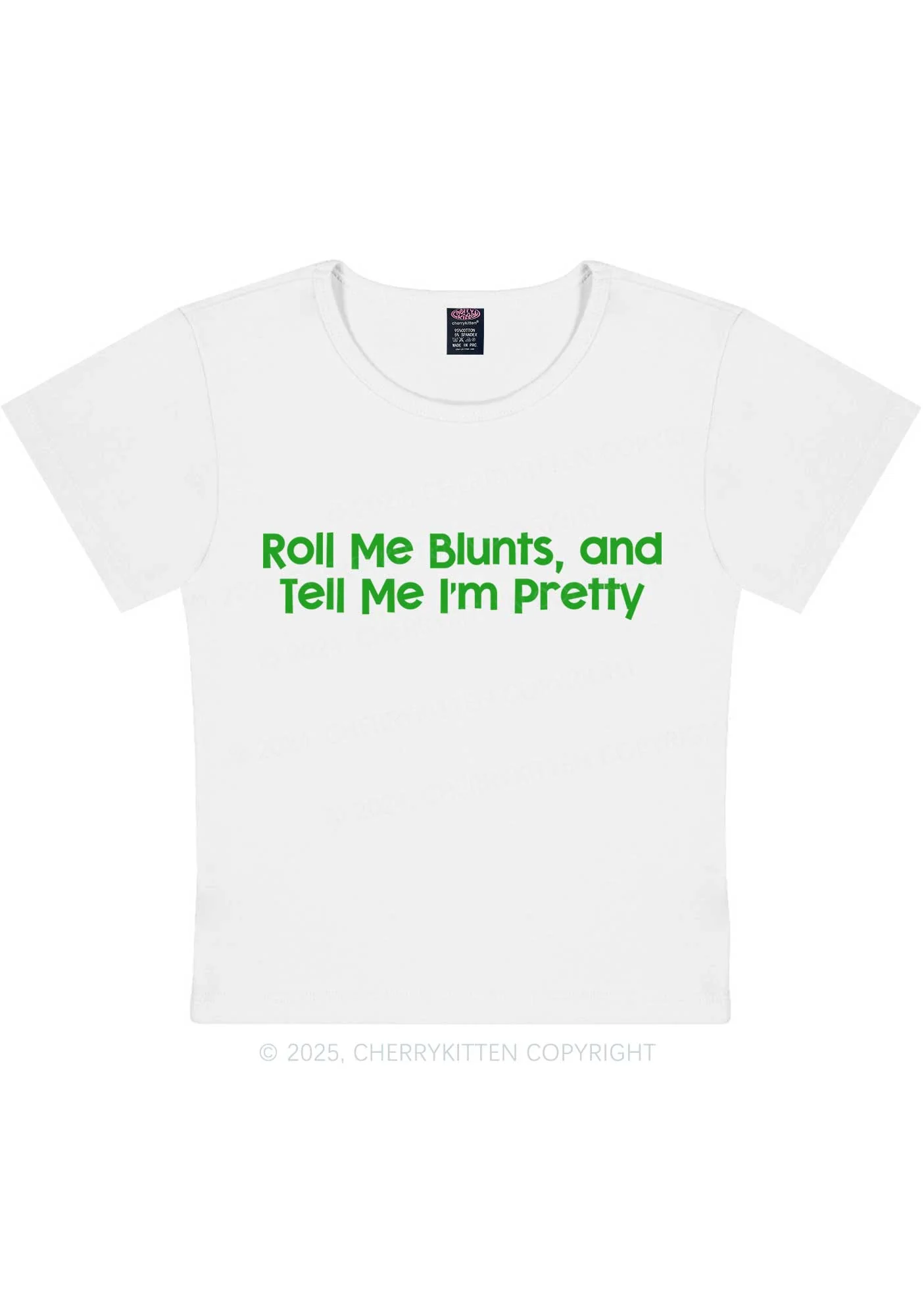 Roll Me Blunts Y2K Baby Tee Cherrykitten - Image 5