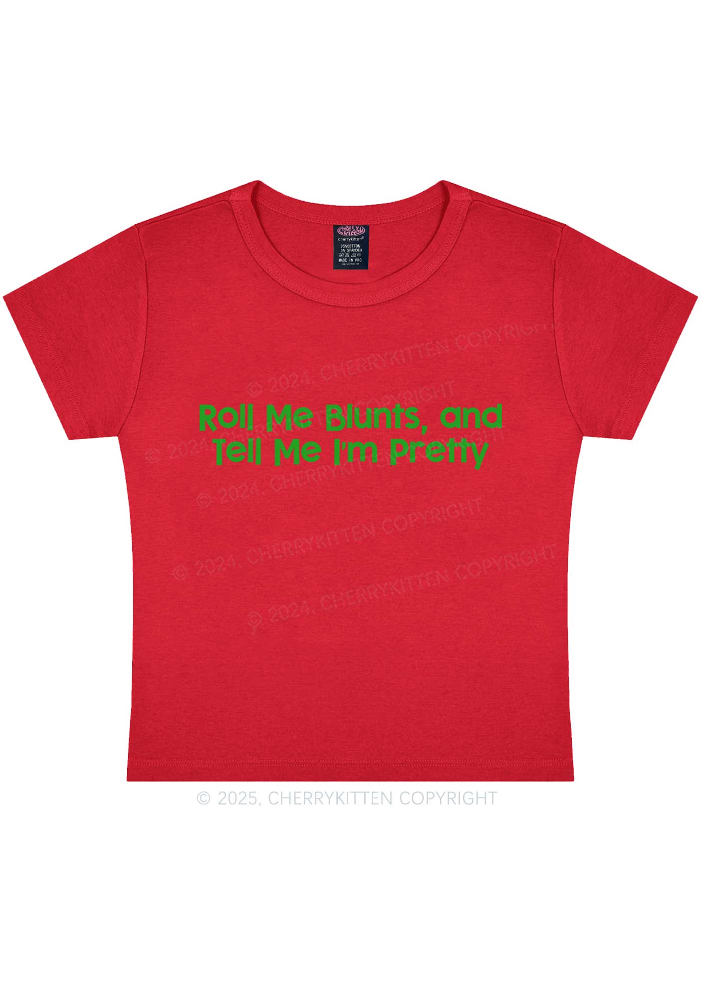 Roll Me Blunts Y2K Baby Tee Cherrykitten - Image 8