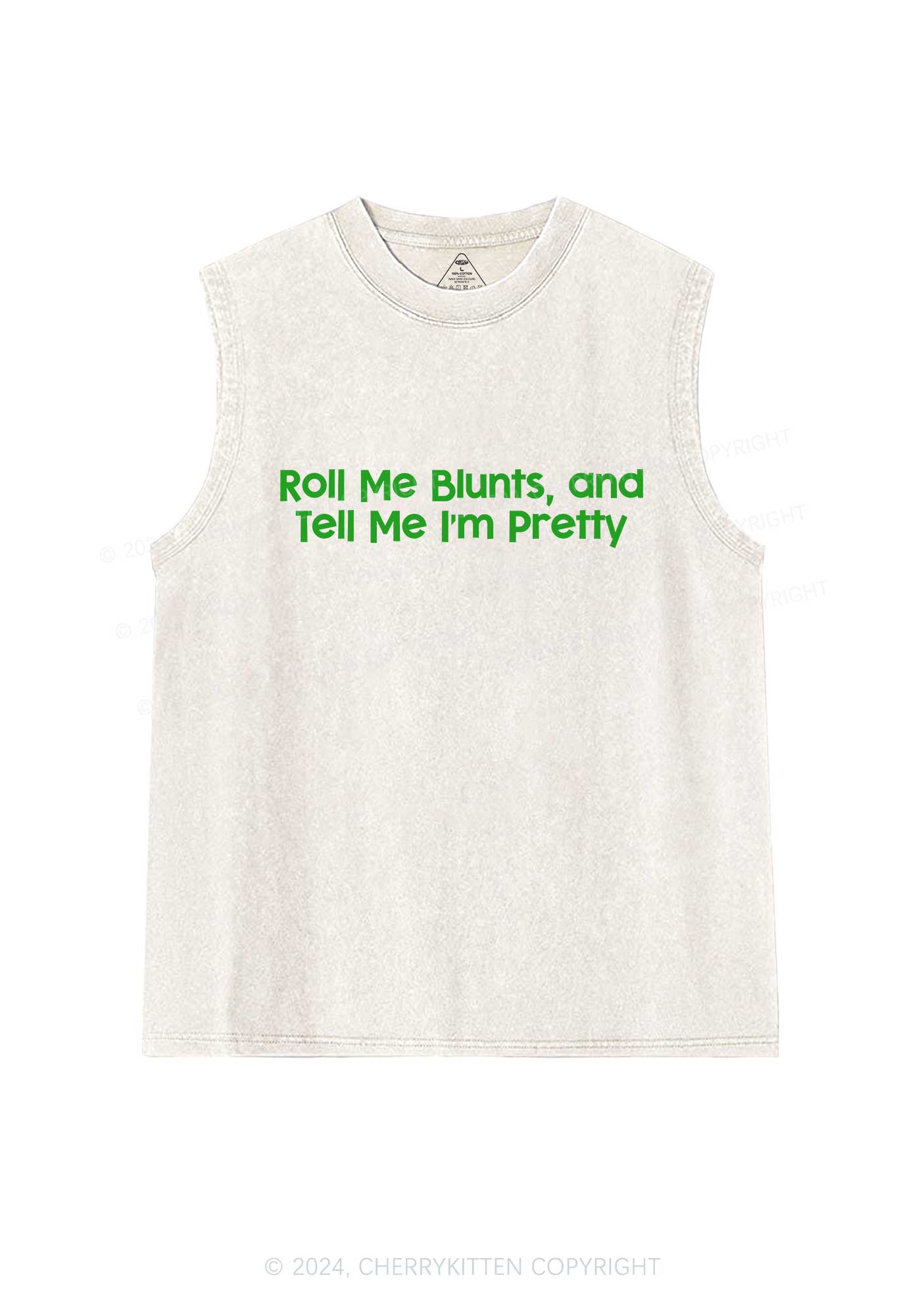 Roll Me Blunts Y2K Washed Tank Cherrykitten - Image 3
