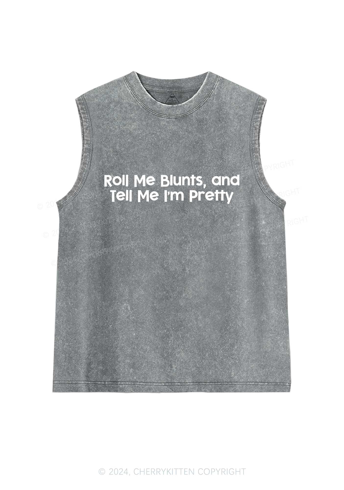 Roll Me Blunts Y2K Washed Tank Cherrykitten - Image 6