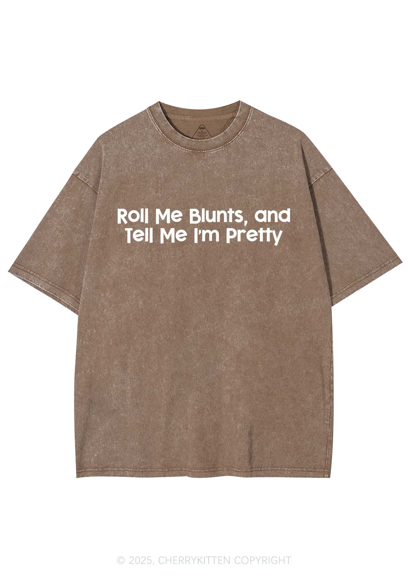 Roll Me Blunts Y2K Washed Tee Cherrykitten - Image 6