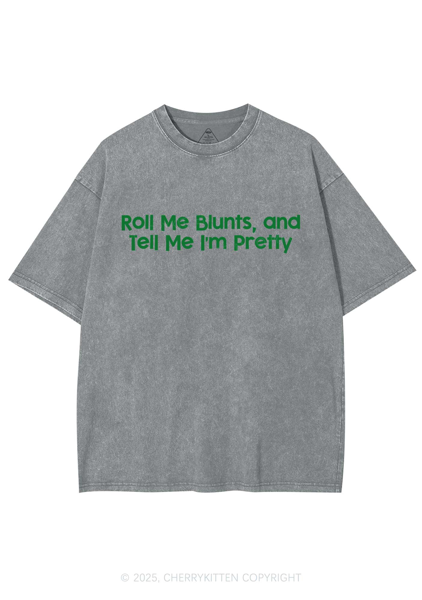 Roll Me Blunts Y2K Washed Tee Cherrykitten - Image 7