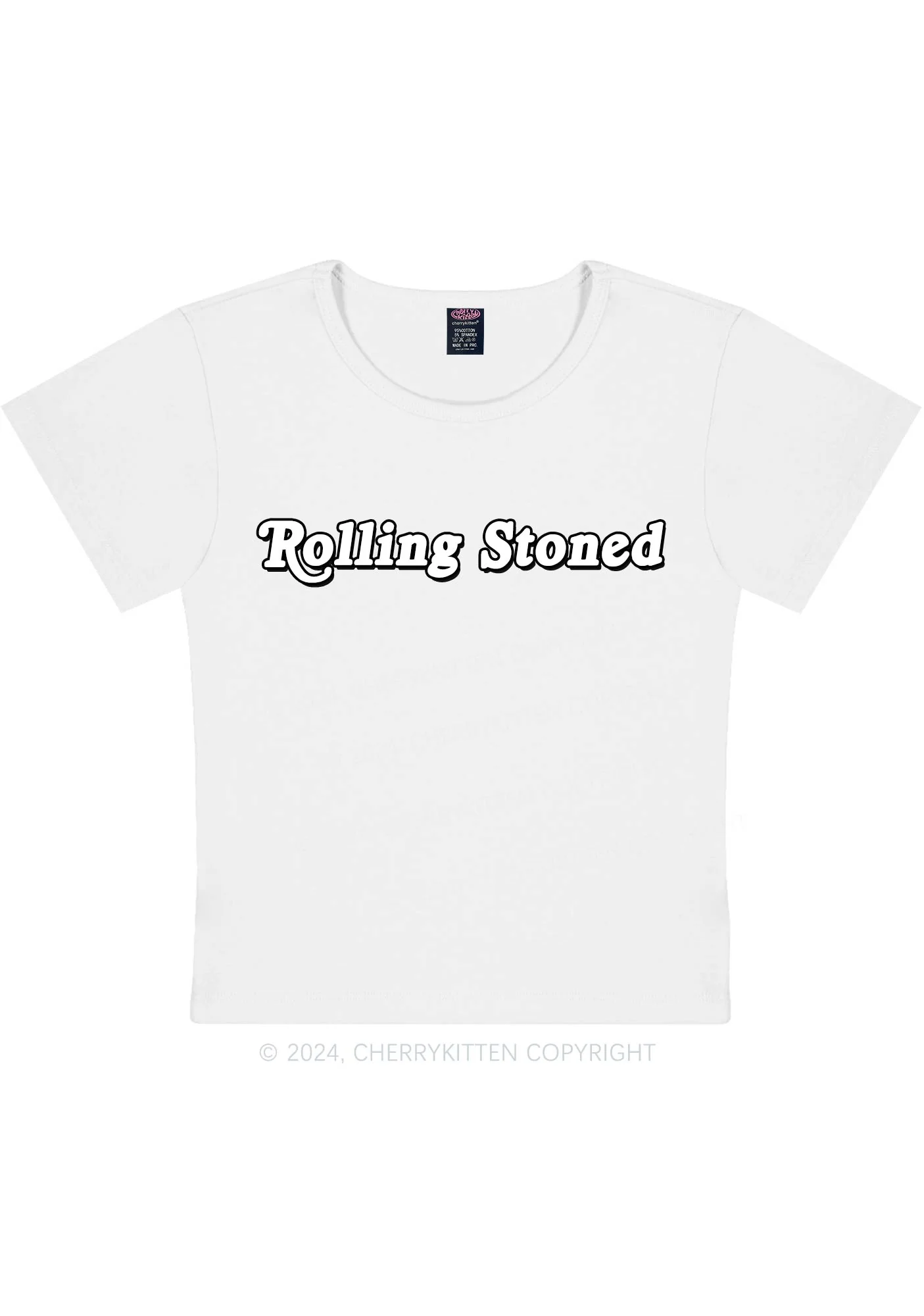 Rolling Stoned Y2K Baby Tee Cherrykitten - Image 4