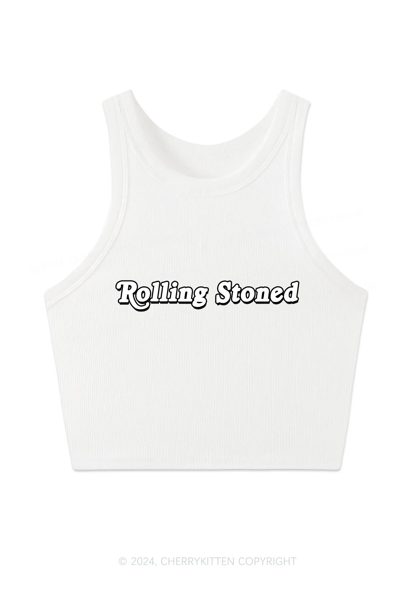 Rolling Stoned Y2K Crop Tank Top Cherrykitten - Image 3