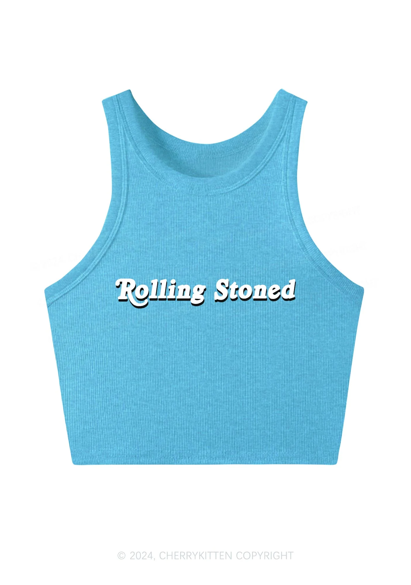 Rolling Stoned Y2K Crop Tank Top Cherrykitten - Image 4