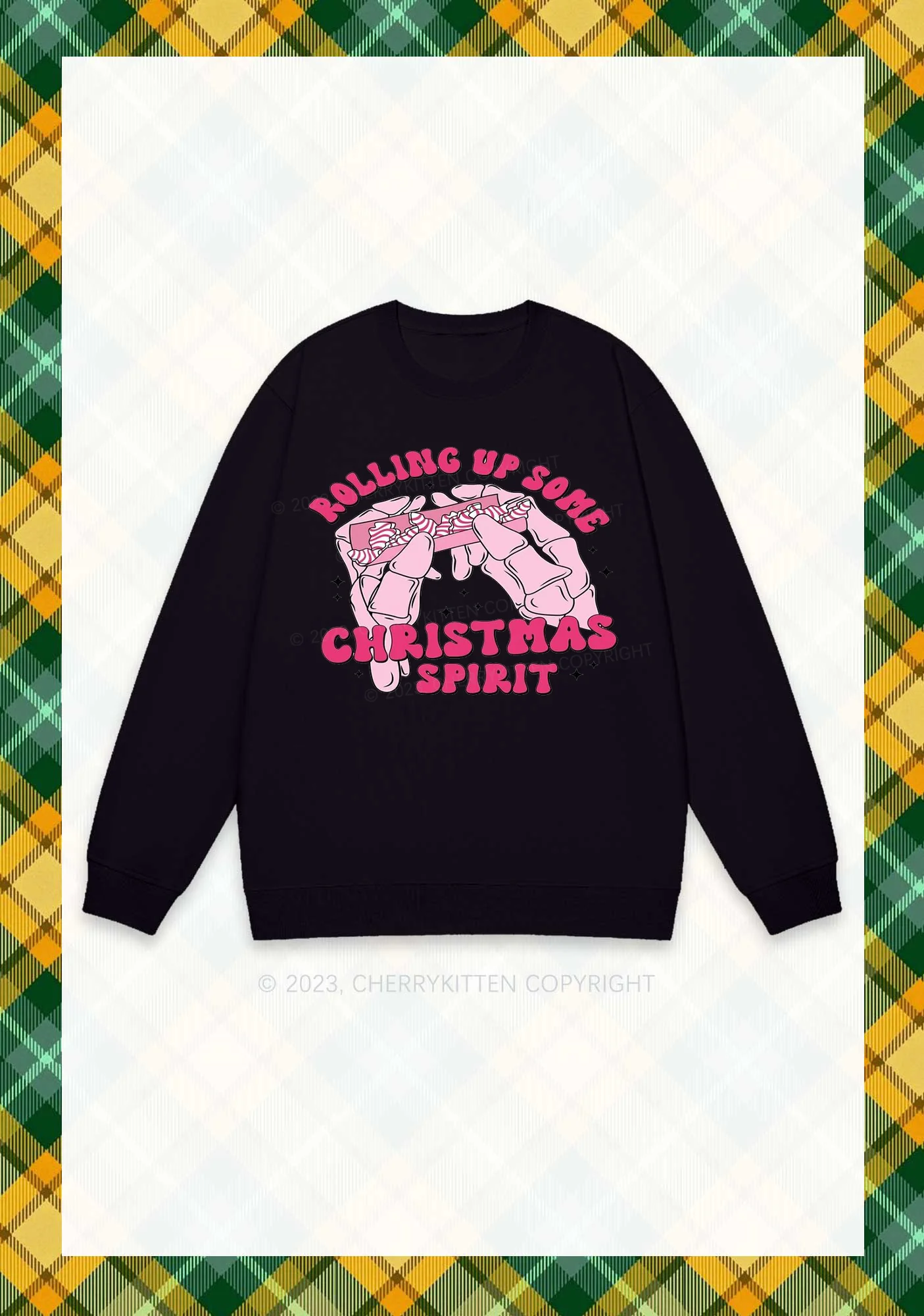 Rolling Up Some Christmas Spirit Y2K Sweatshirt Cherrykitten - Image 3