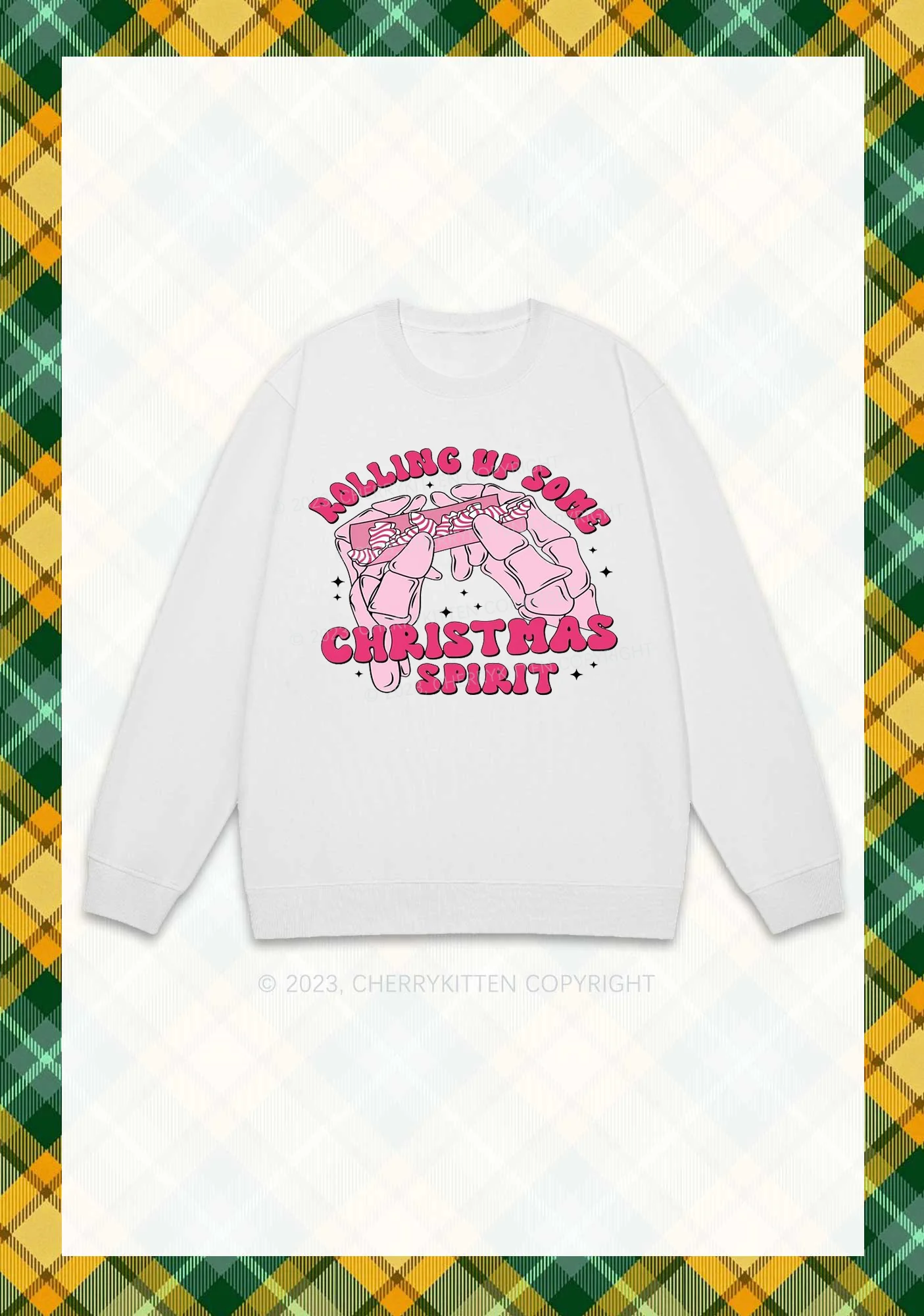 Rolling Up Some Christmas Spirit Y2K Sweatshirt Cherrykitten - Image 4
