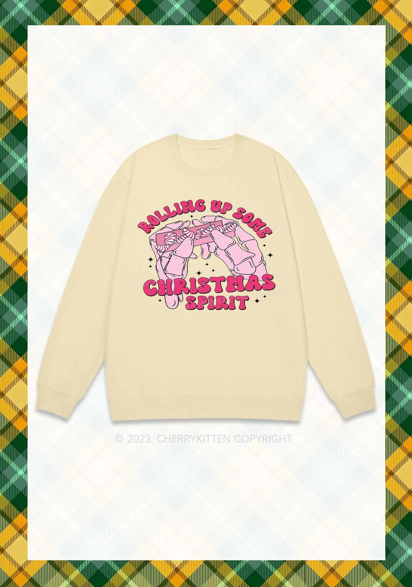 Rolling Up Some Christmas Spirit Y2K Sweatshirt Cherrykitten - Image 5