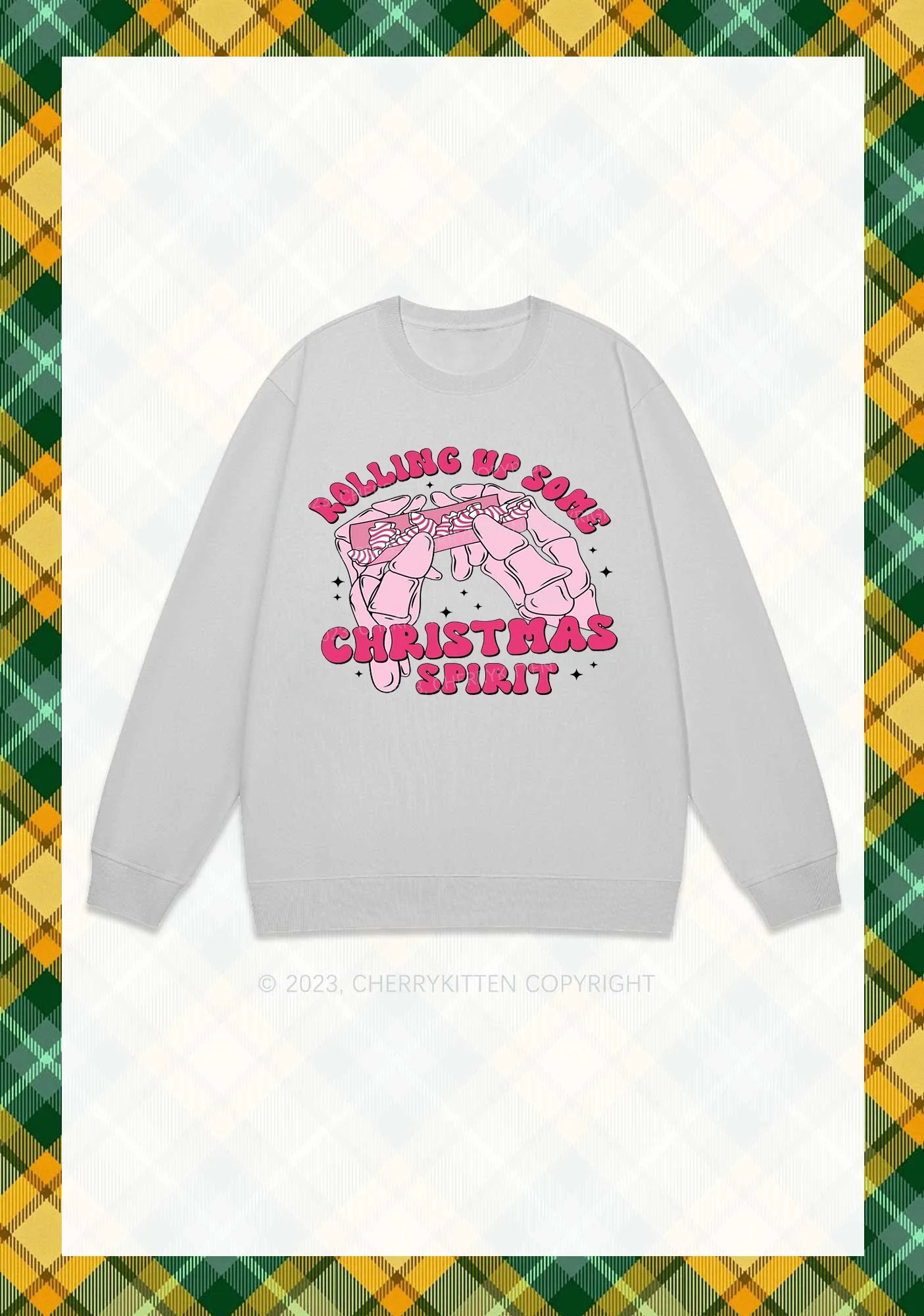 Rolling Up Some Christmas Spirit Y2K Sweatshirt Cherrykitten - Image 6