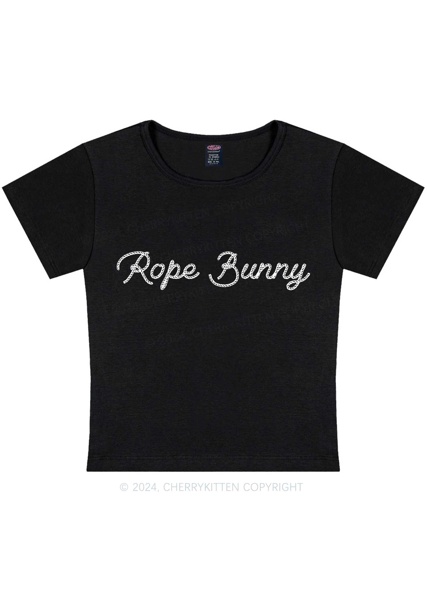 Rope Bunny Y2K Baby Tee Cherrykitten - Image 4