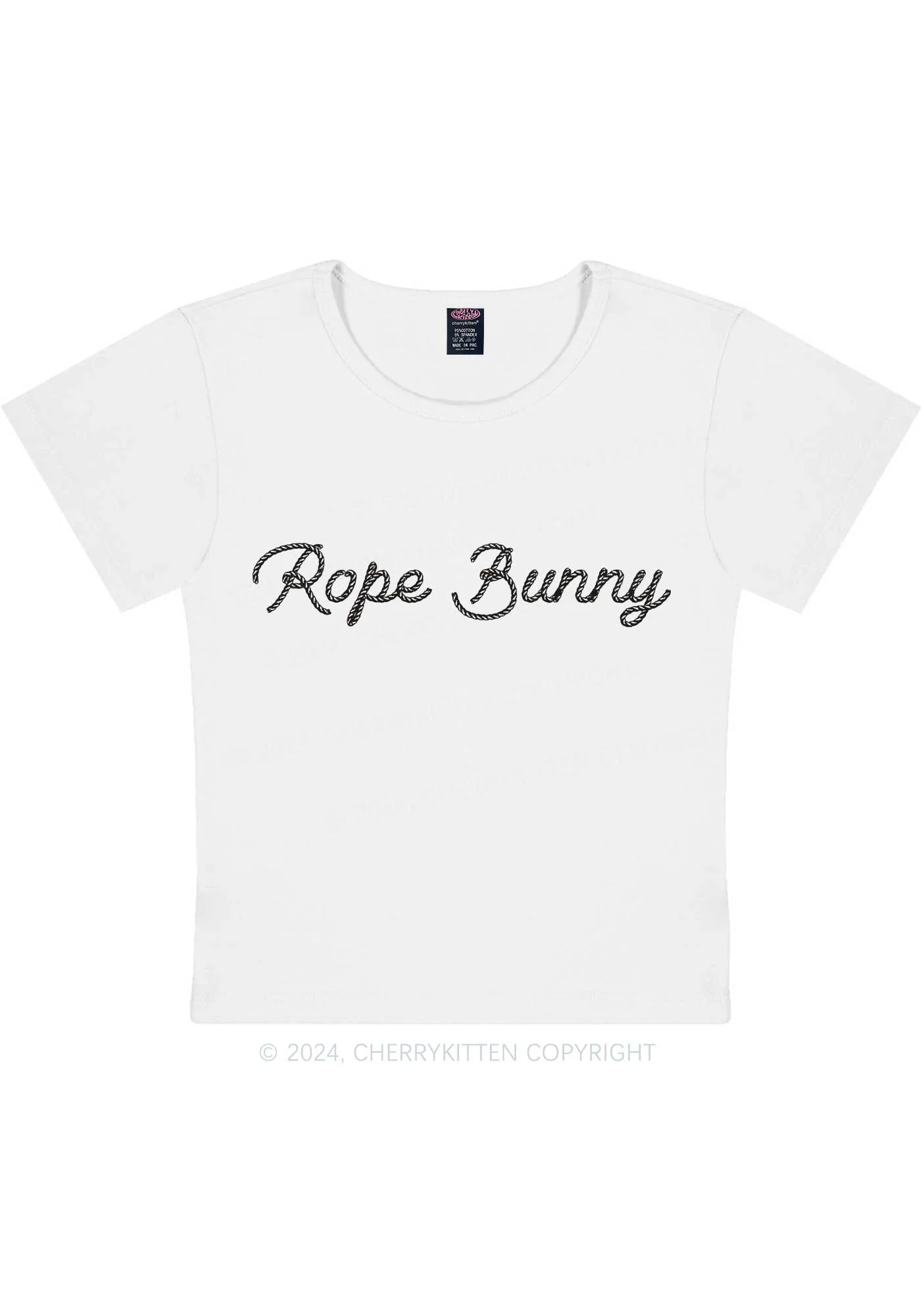 Rope Bunny Y2K Baby Tee Cherrykitten - Image 5
