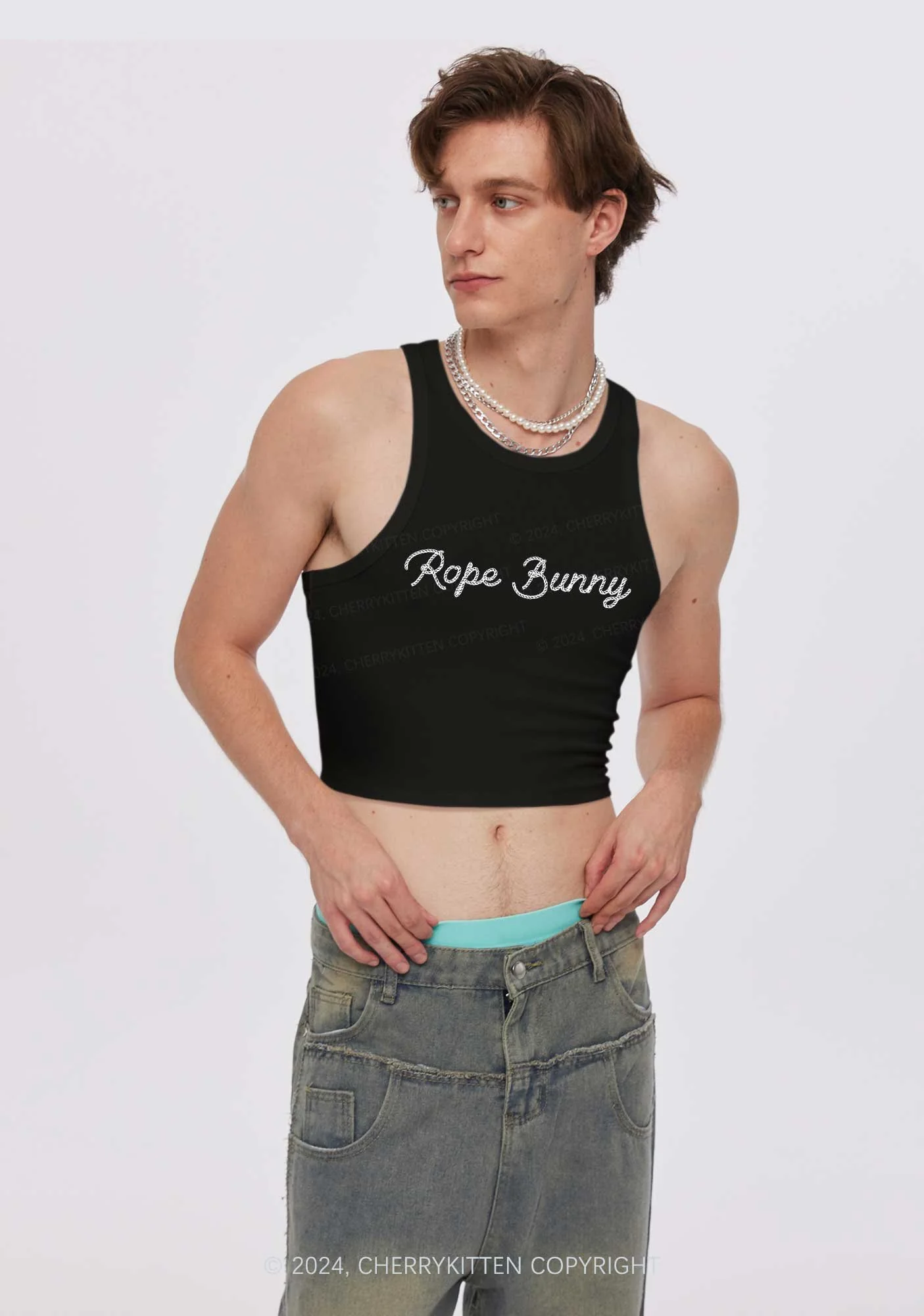 Rope Bunny Y2K Crop Tank Top Cherrykitten - Image 2