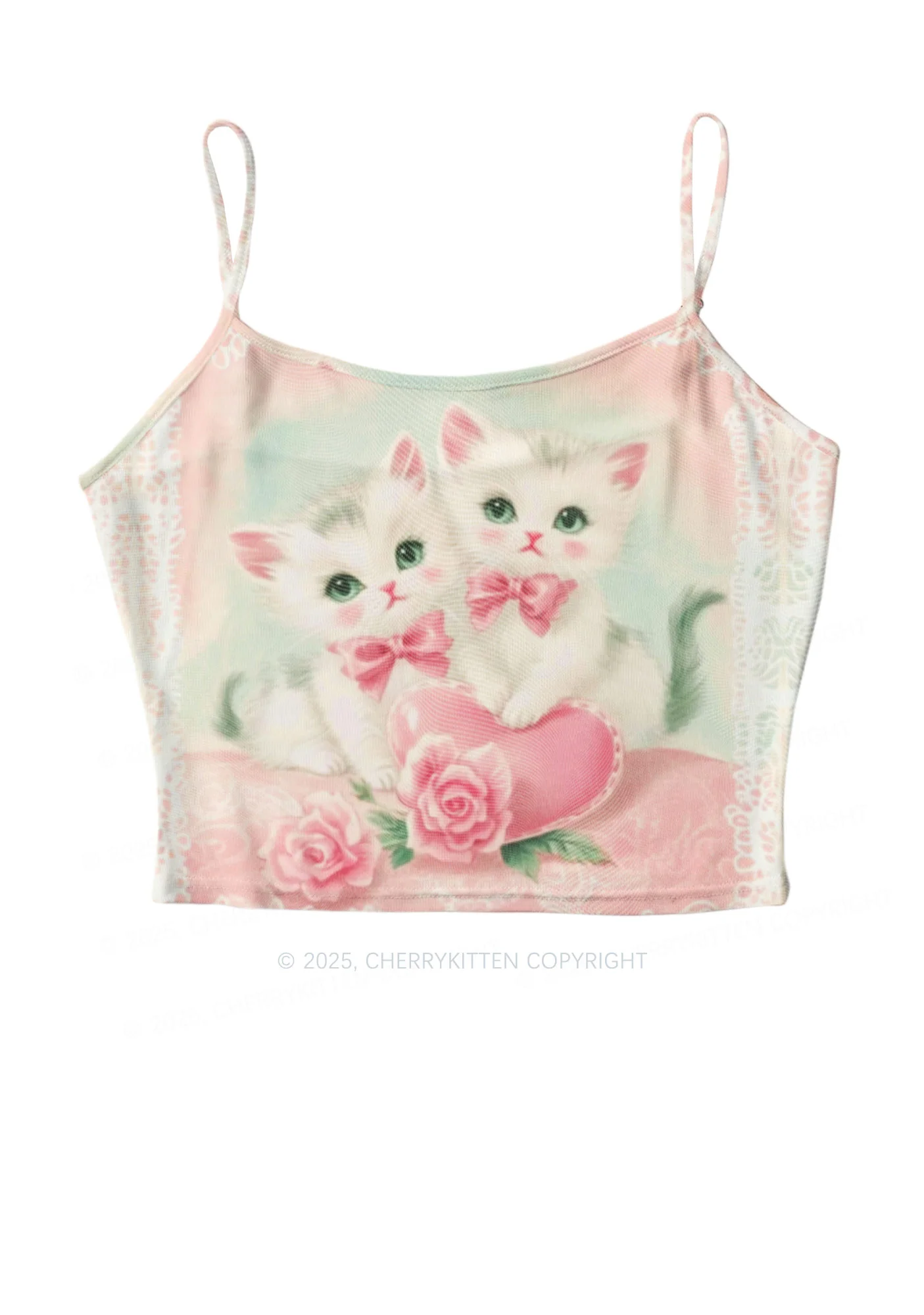 Rose Kitties Y2K Mesh Cami Tank Cherrykitten - Image 2