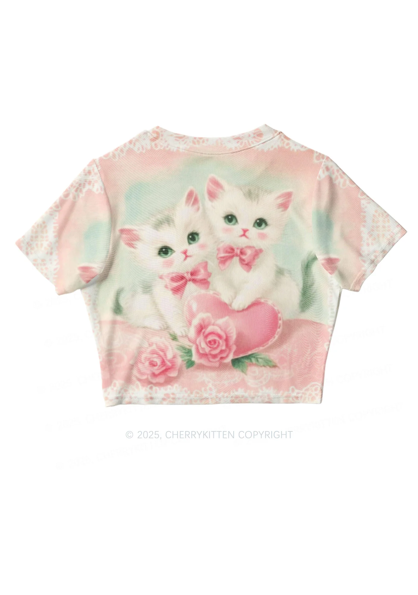 Rose Kitties Y2K Mesh Crop Top Cherrykitten - Image 3