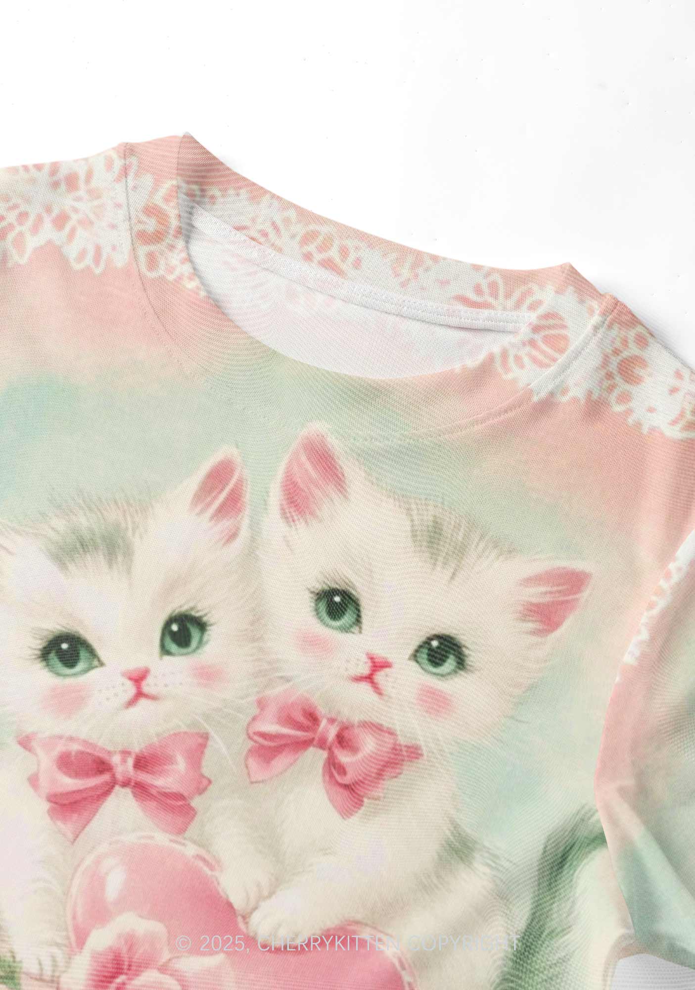 Rose Kitties Y2K Mesh Crop Top Cherrykitten - Image 4