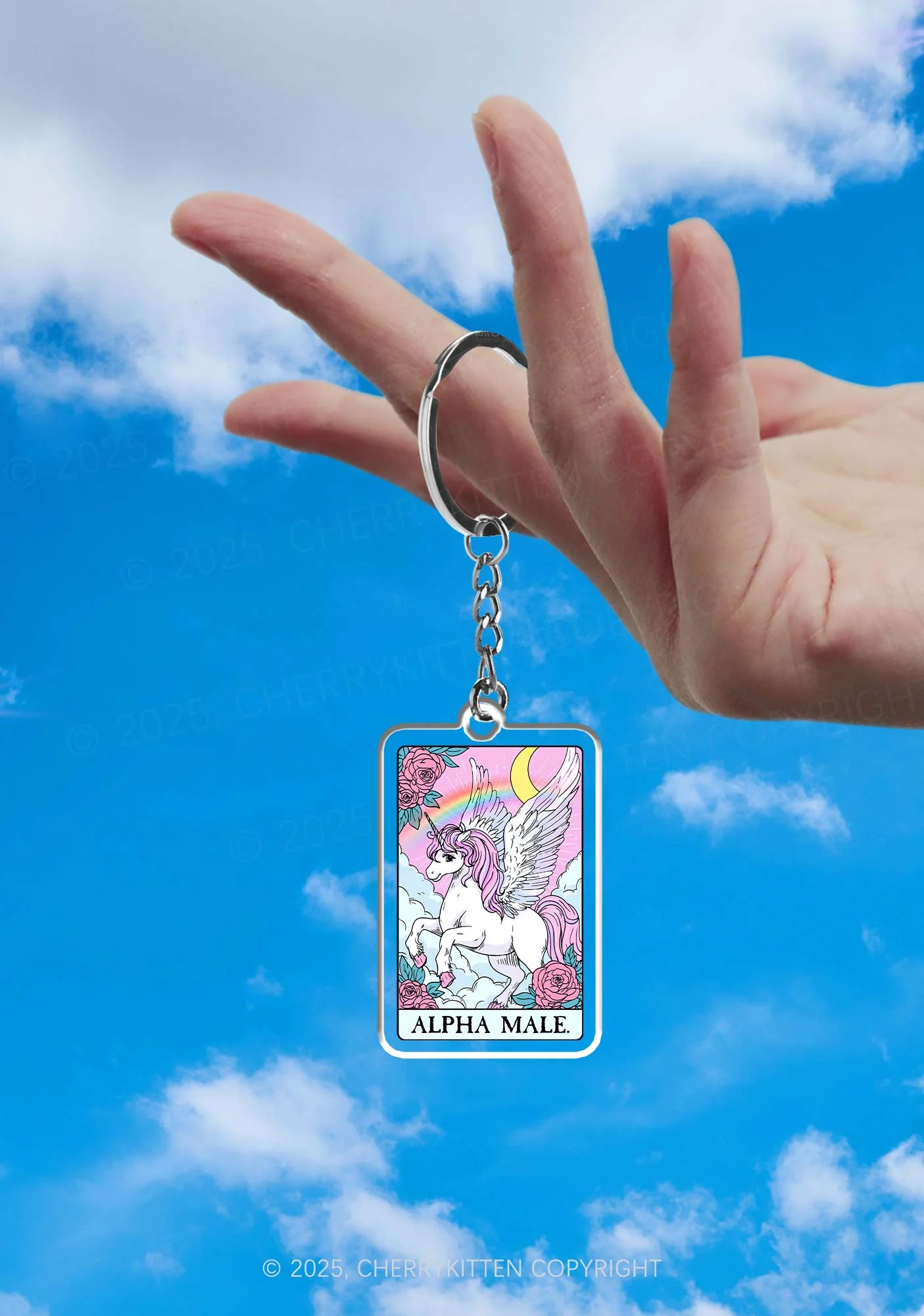 Rose Unicorn Alpha Male 1Pc Y2K Keychain Cherrykitten - Image 2