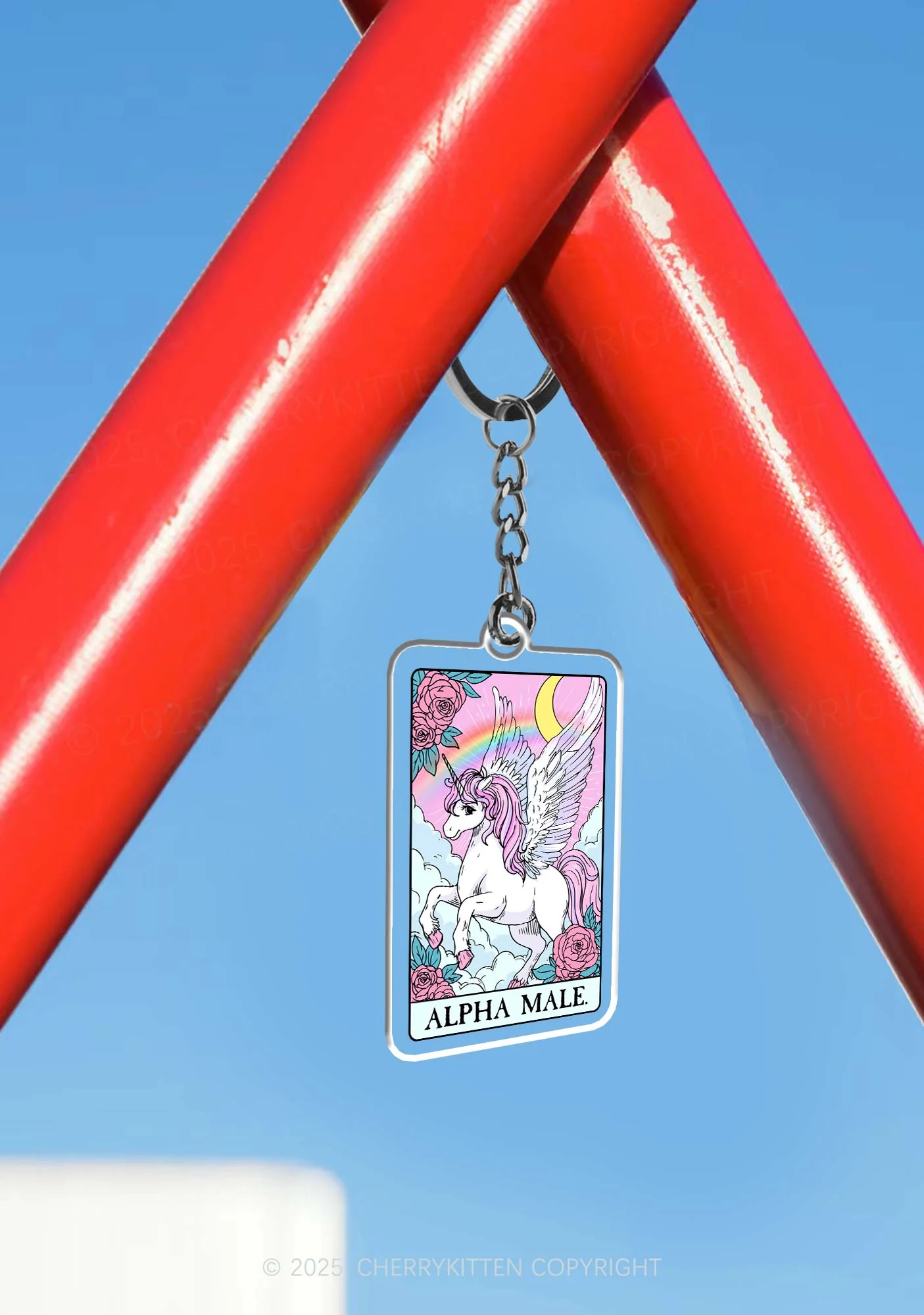 Rose Unicorn Alpha Male 1Pc Y2K Keychain Cherrykitten - Image 3
