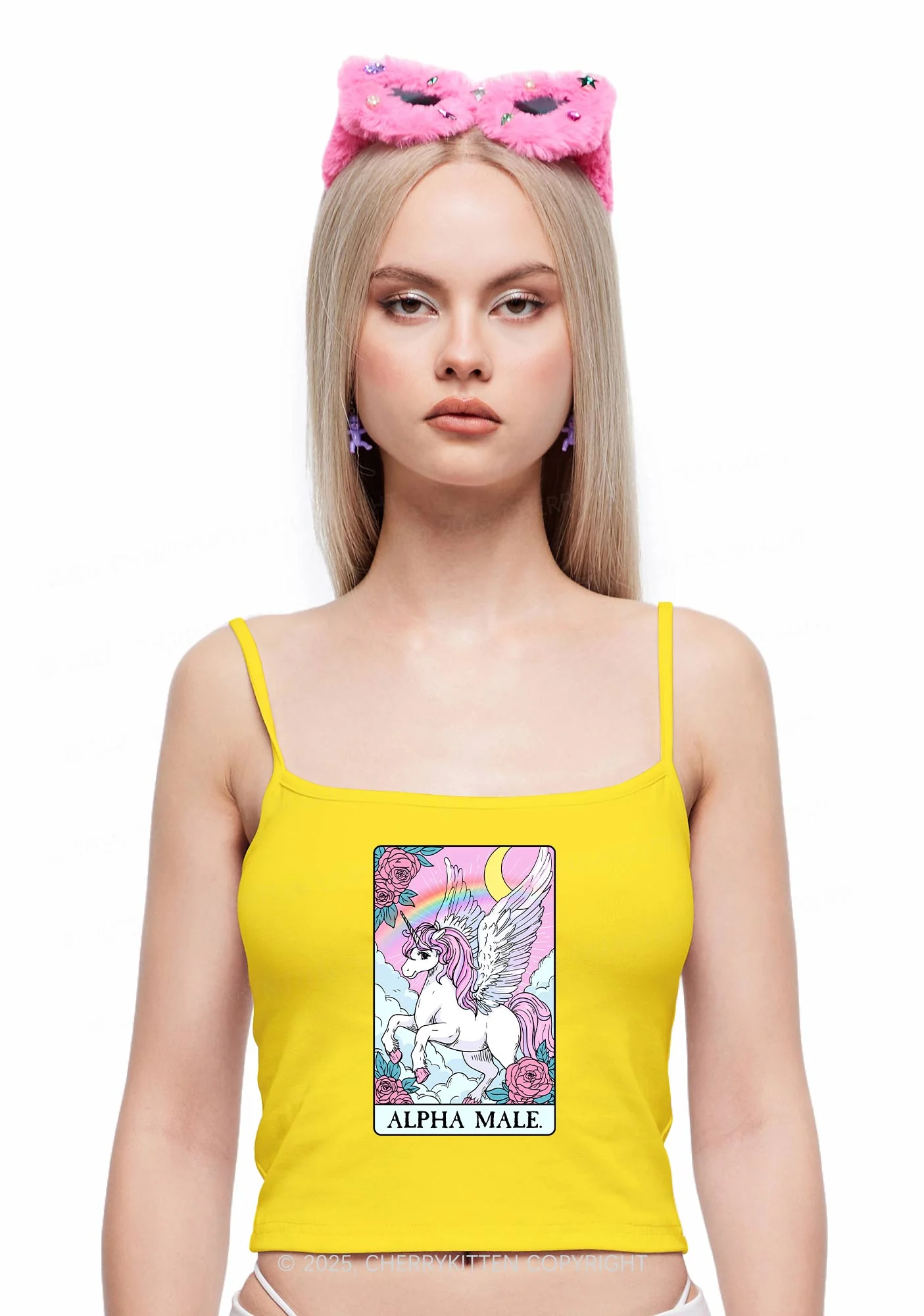 Rose Unicorn Alpha Male Y2K Spaghetti Strap Cami Cherrykitten - Image 2