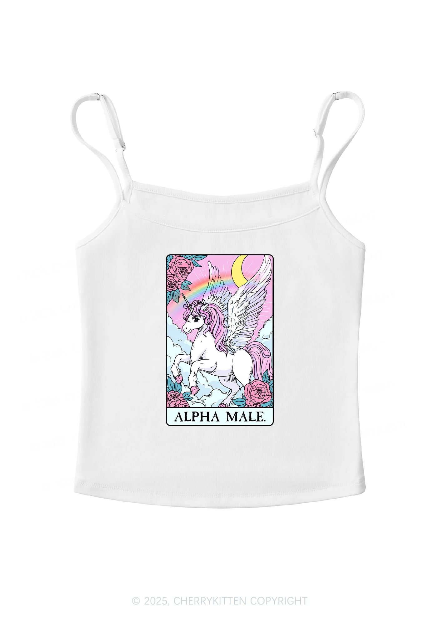Rose Unicorn Alpha Male Y2K Spaghetti Strap Cami Cherrykitten - Image 3