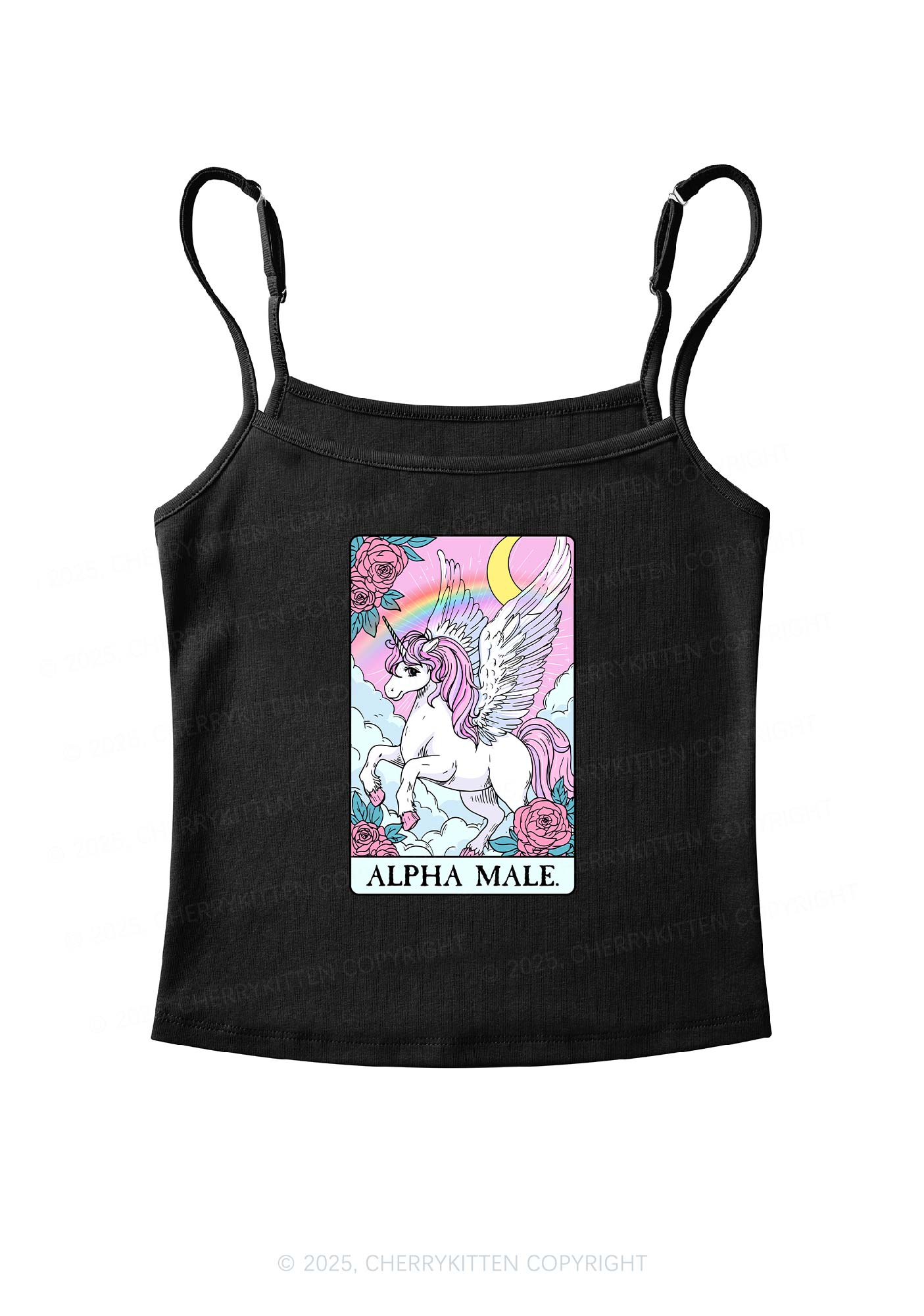 Rose Unicorn Alpha Male Y2K Spaghetti Strap Cami Cherrykitten - Image 4