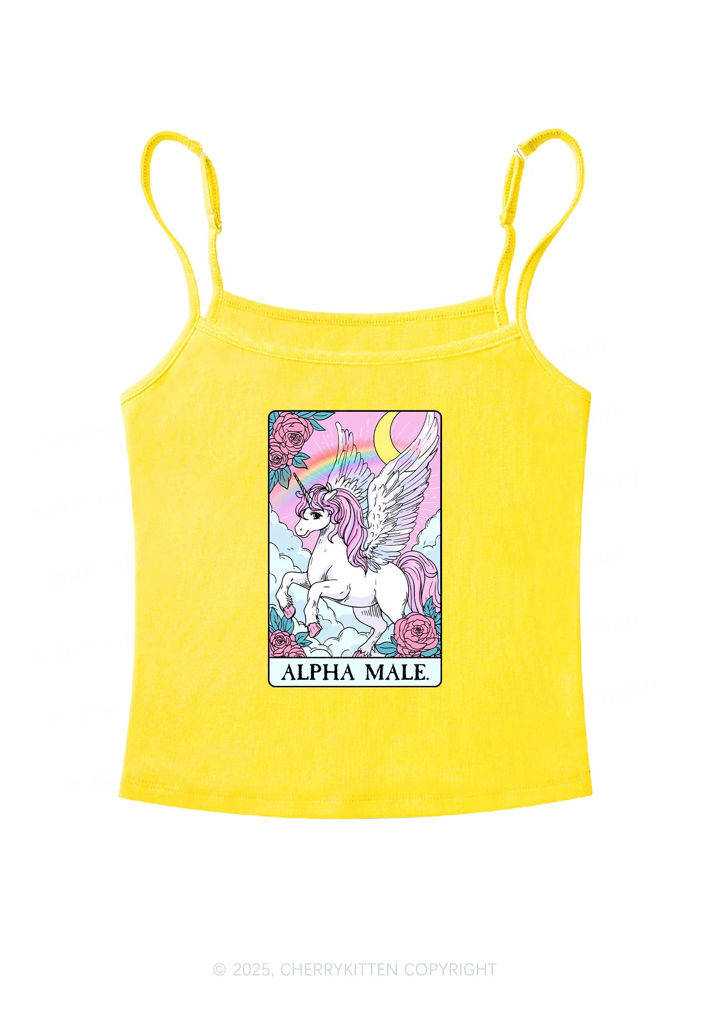 Rose Unicorn Alpha Male Y2K Spaghetti Strap Cami Cherrykitten - Image 5