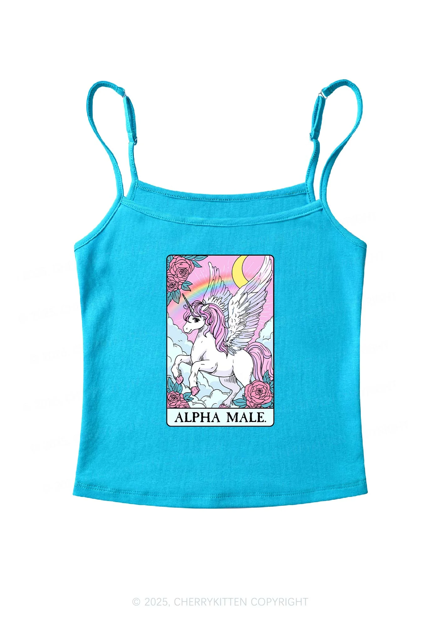 Rose Unicorn Alpha Male Y2K Spaghetti Strap Cami Cherrykitten - Image 6