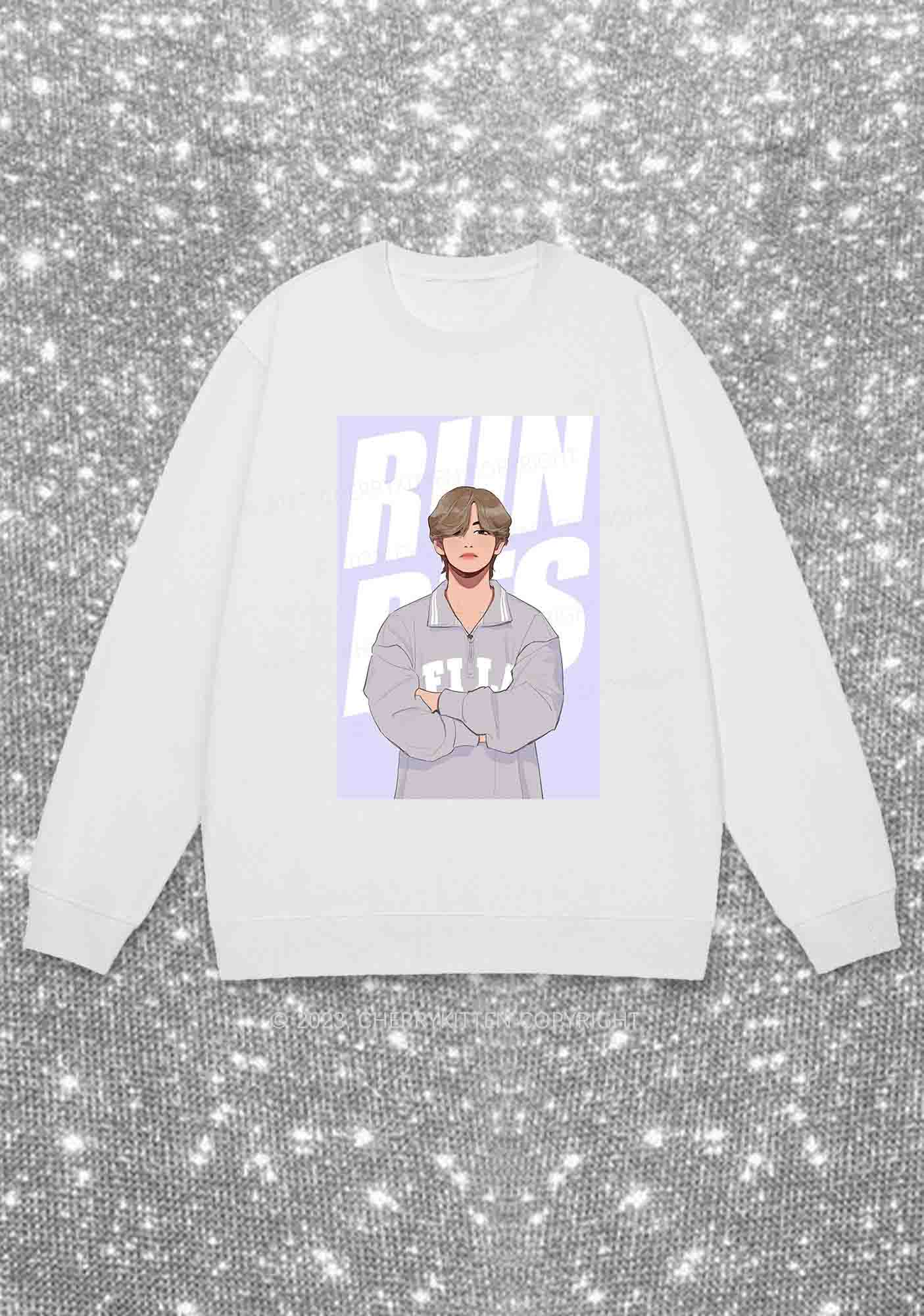 Run Bangtan Kpop Y2K Sweatshirt Cherrykitten - Image 3
