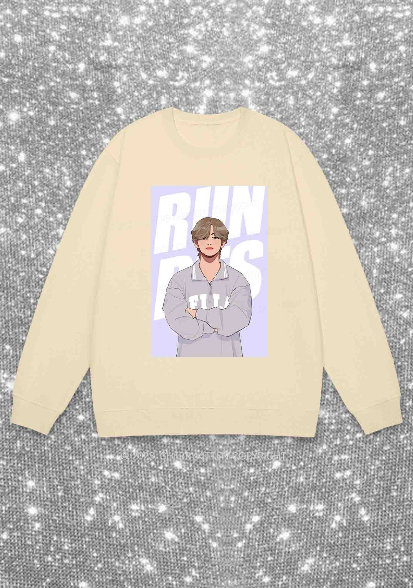 Run Bangtan Kpop Y2K Sweatshirt Cherrykitten - Image 4
