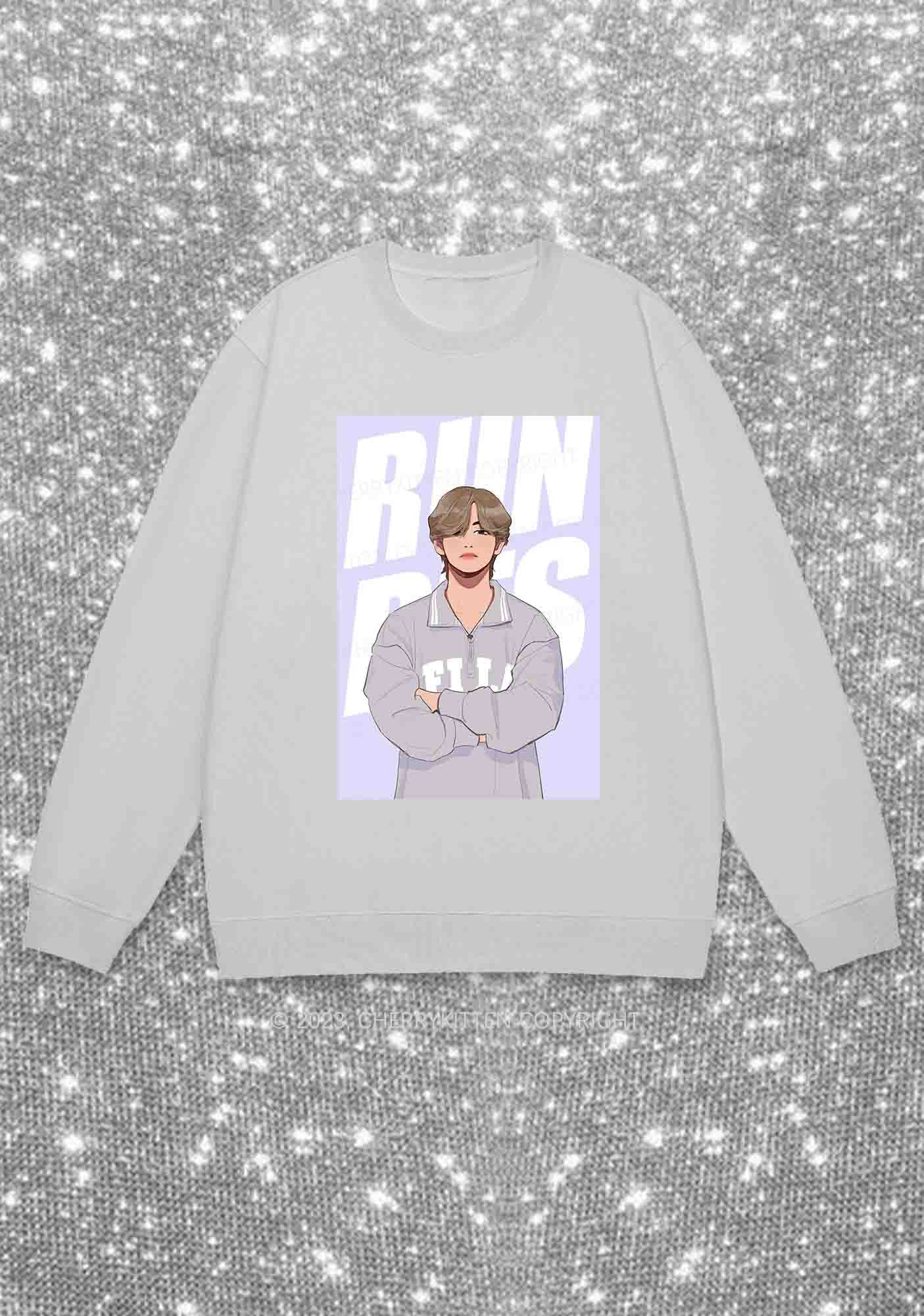 Run Bangtan Kpop Y2K Sweatshirt Cherrykitten - Image 5