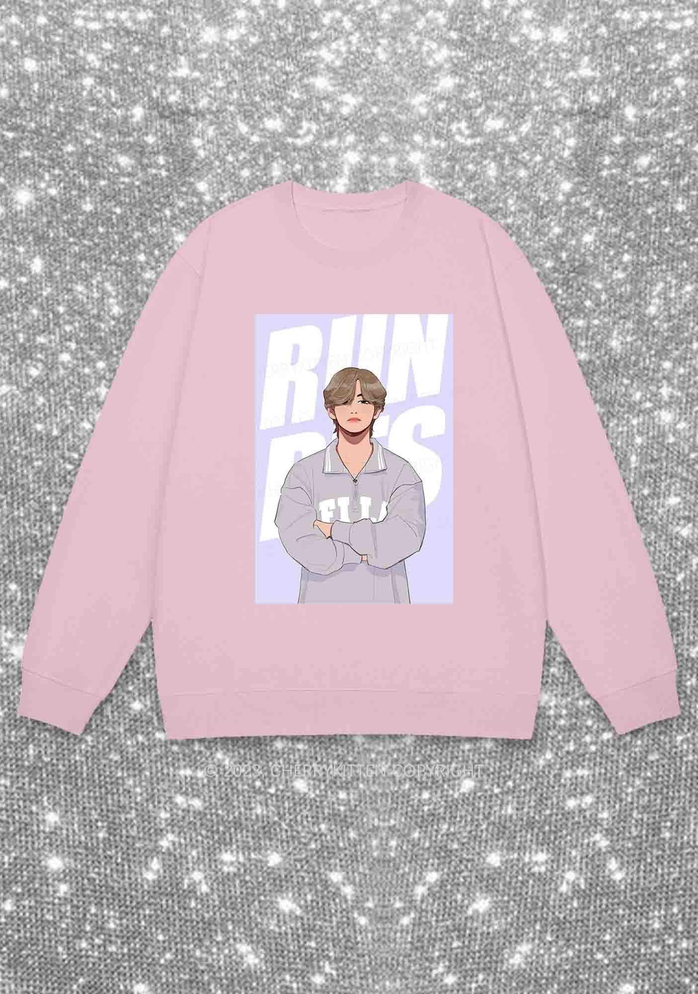 Run Bangtan Kpop Y2K Sweatshirt Cherrykitten - Image 6